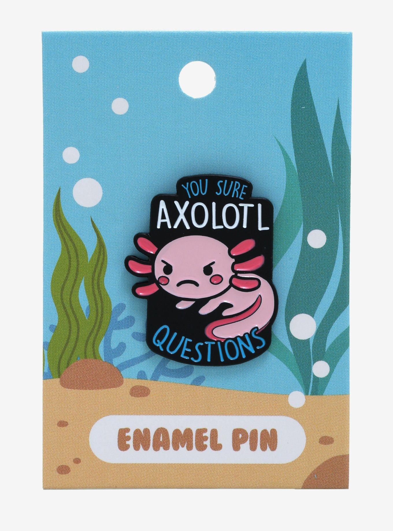 Chibi Axolotl Questions Enamel Pin , , alternate