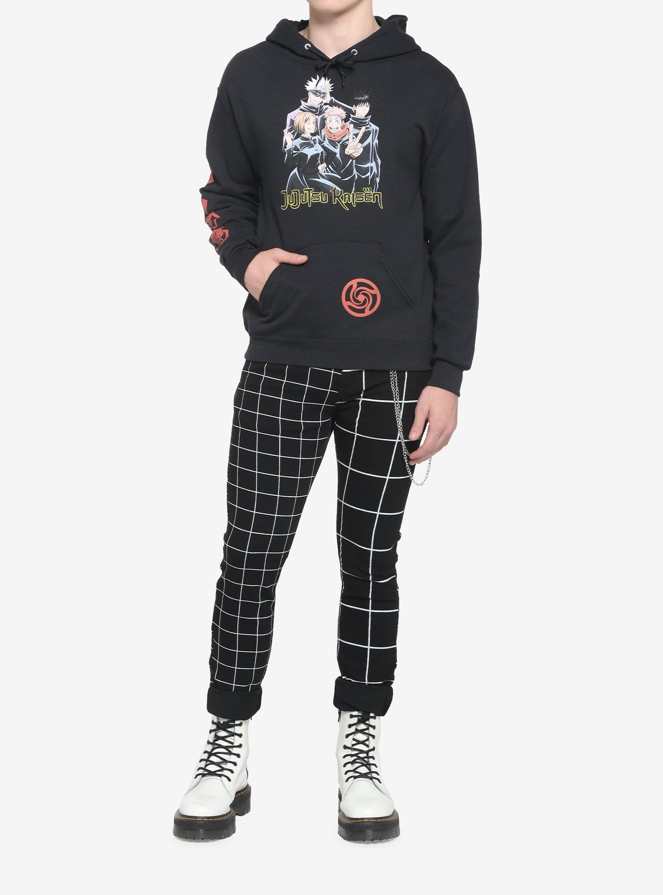 Jujutsu Kaisen Group Pose Symbols Hoodie, NAVY, alternate