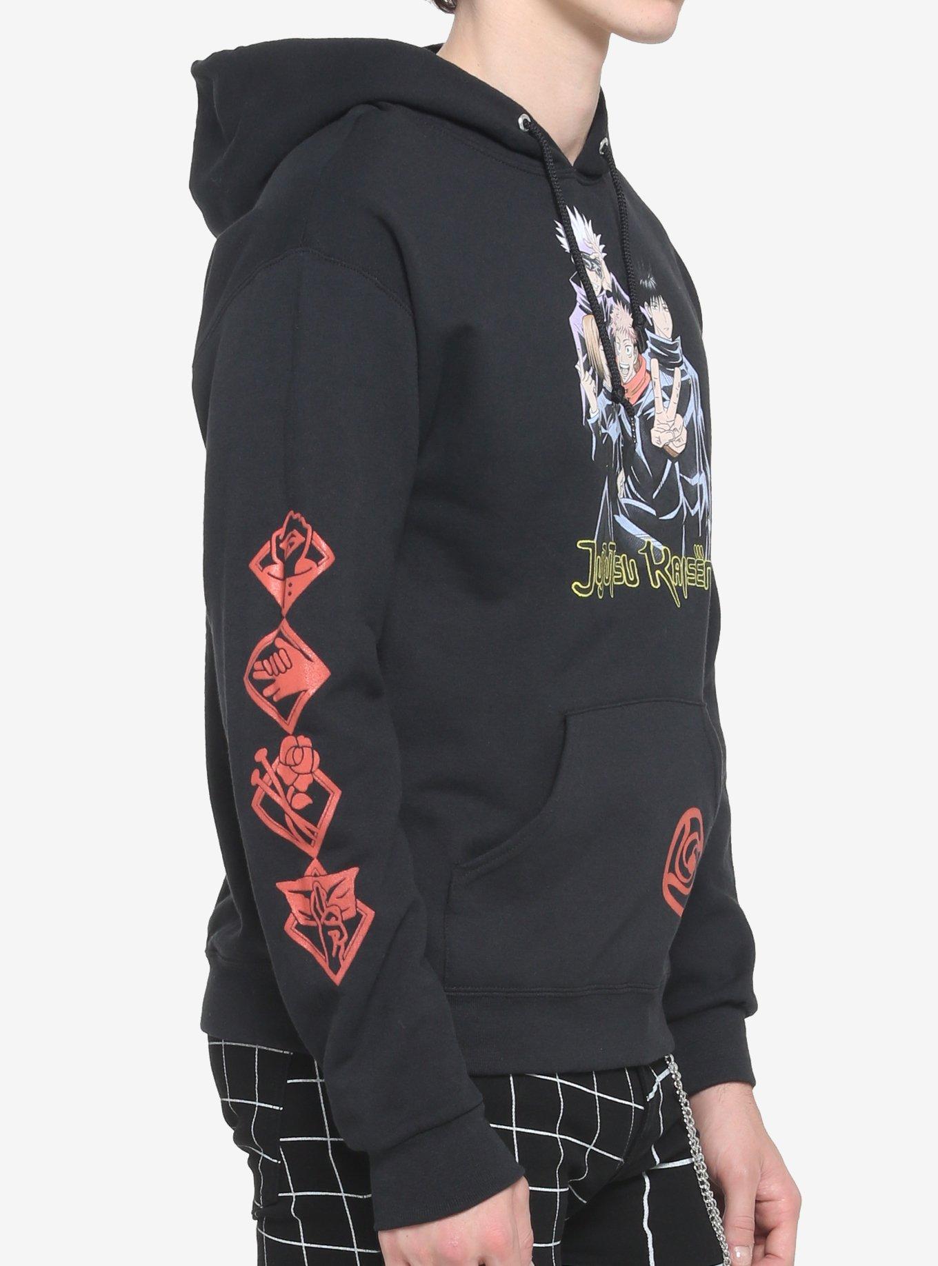 Jujutsu Kaisen Group Pose Symbols Hoodie, NAVY, alternate