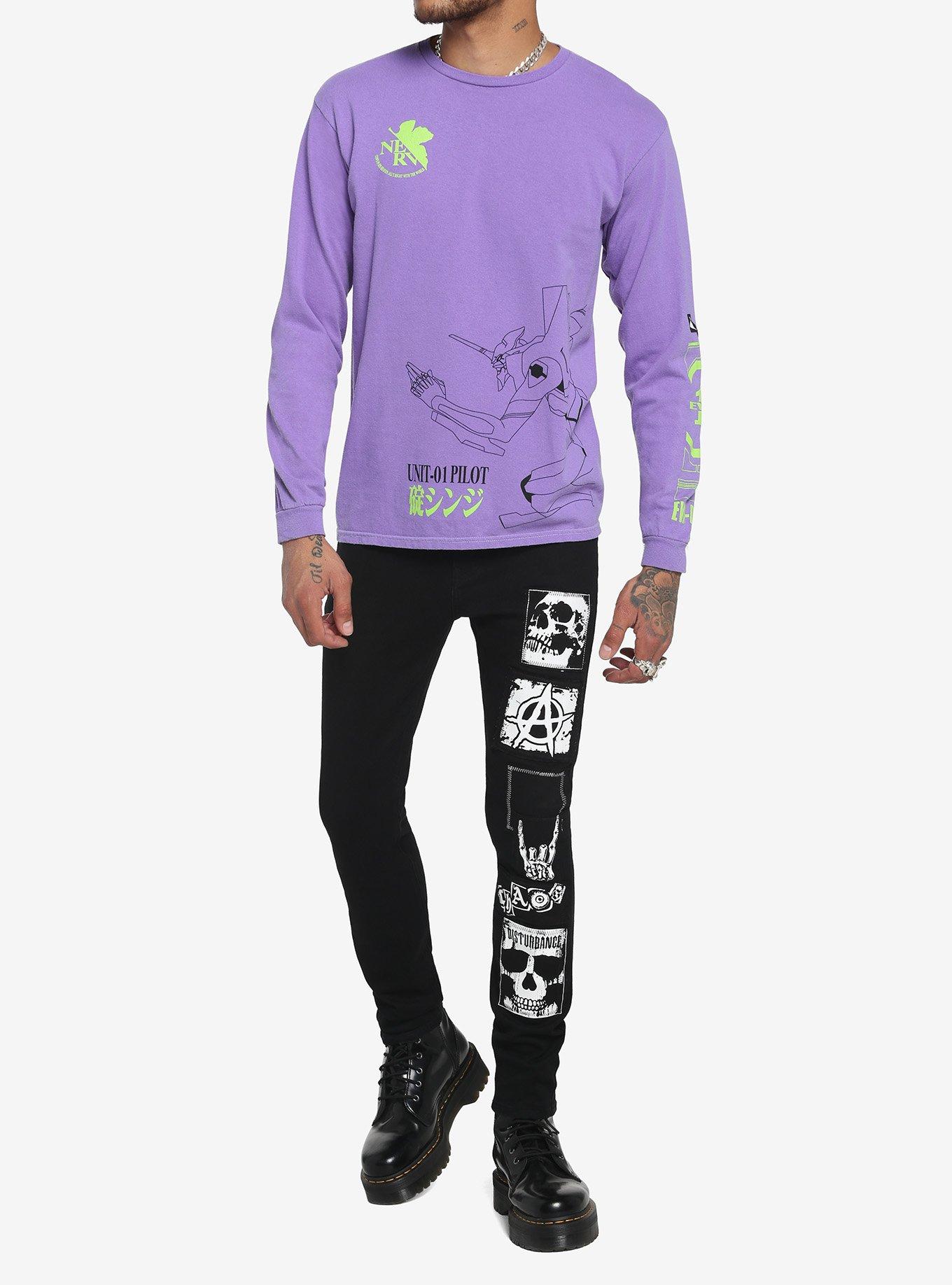 Neon Genesis Evangelion Unit-01 Long-Sleeve T-Shirt, PURPLE, alternate