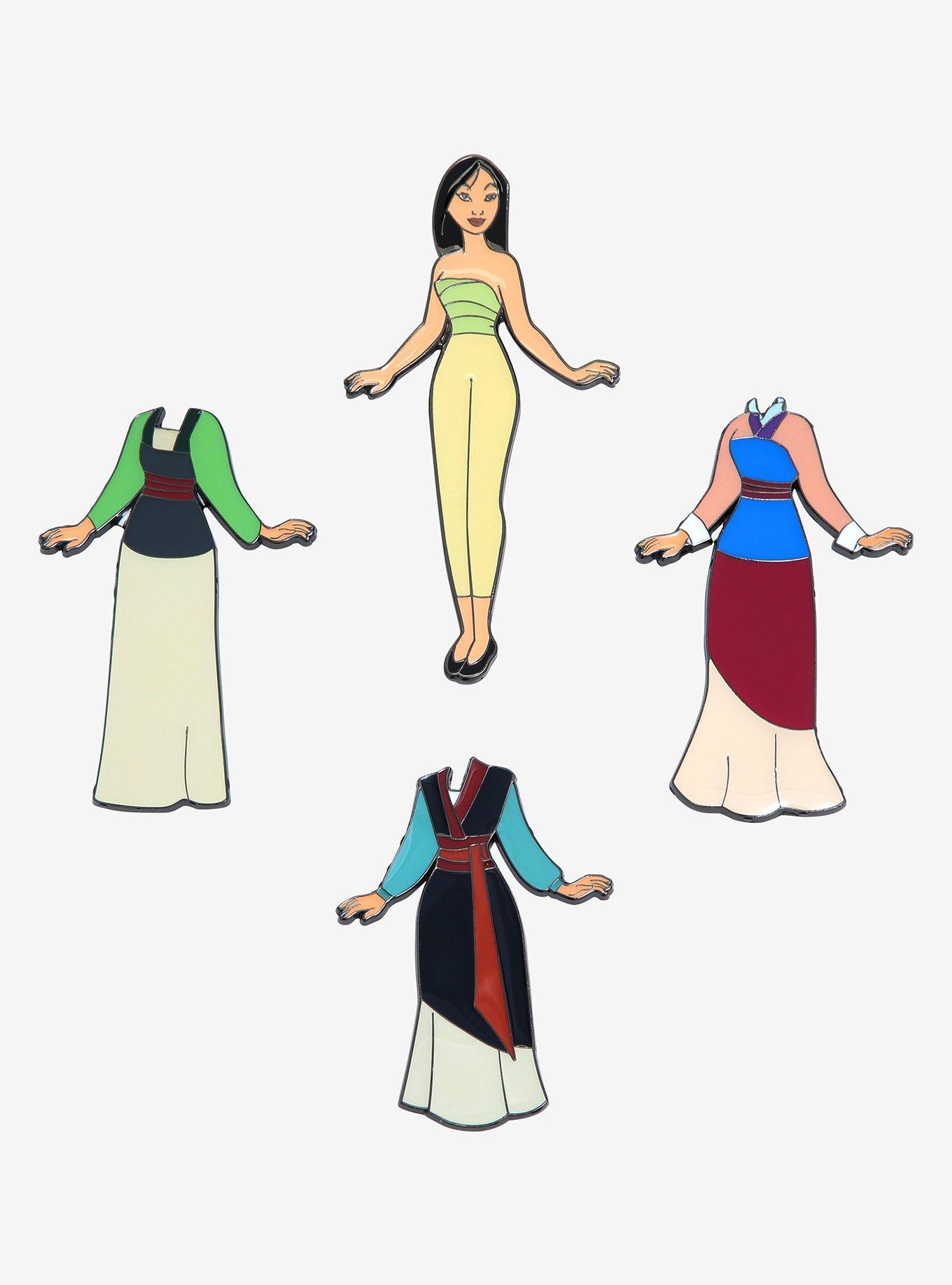Loungefly Disney Mulan Magnetic Outfits Enamel Pin, , hi-res