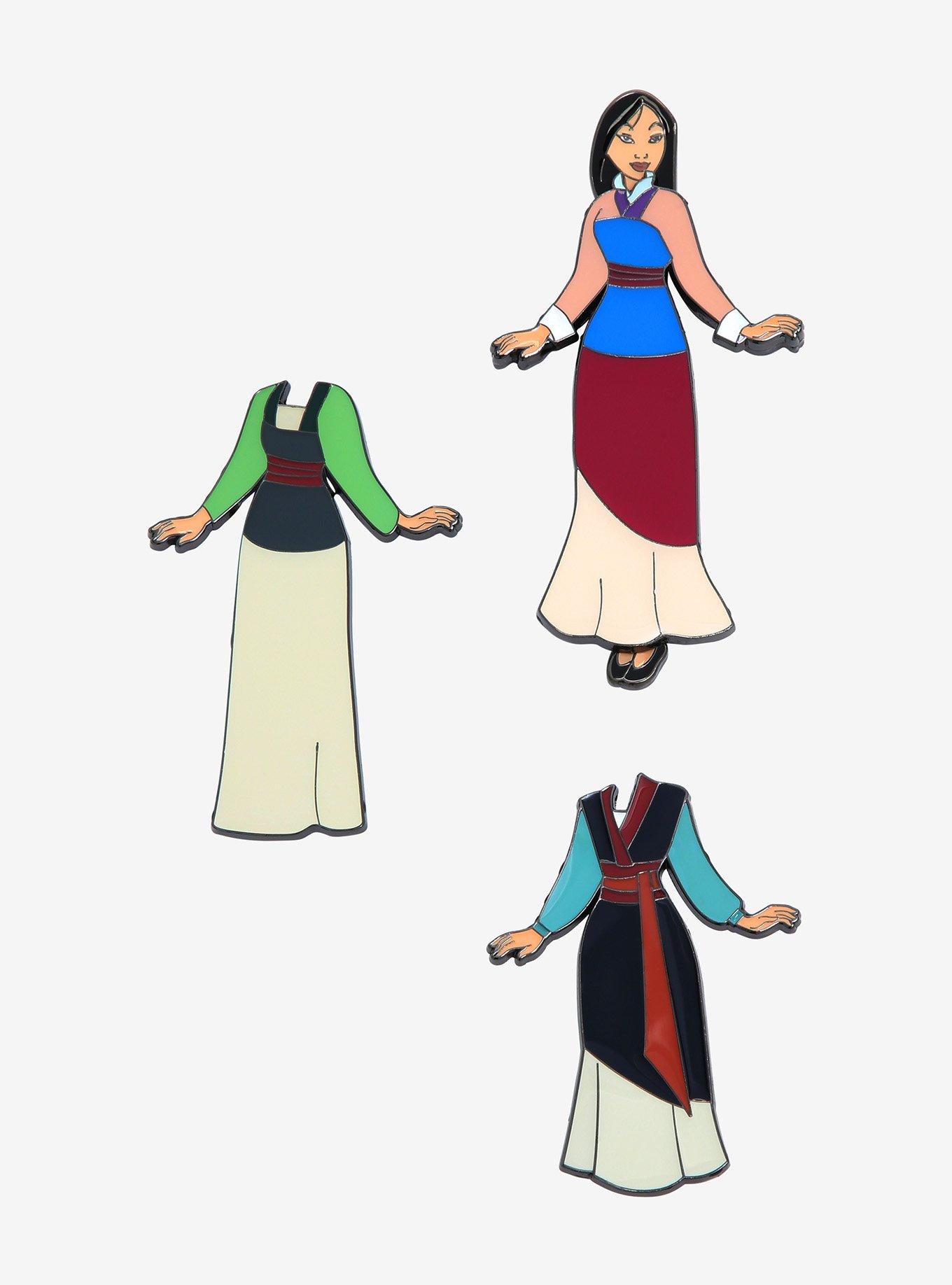 Loungefly Disney Mulan Magnetic Outfits Enamel Pin, , alternate