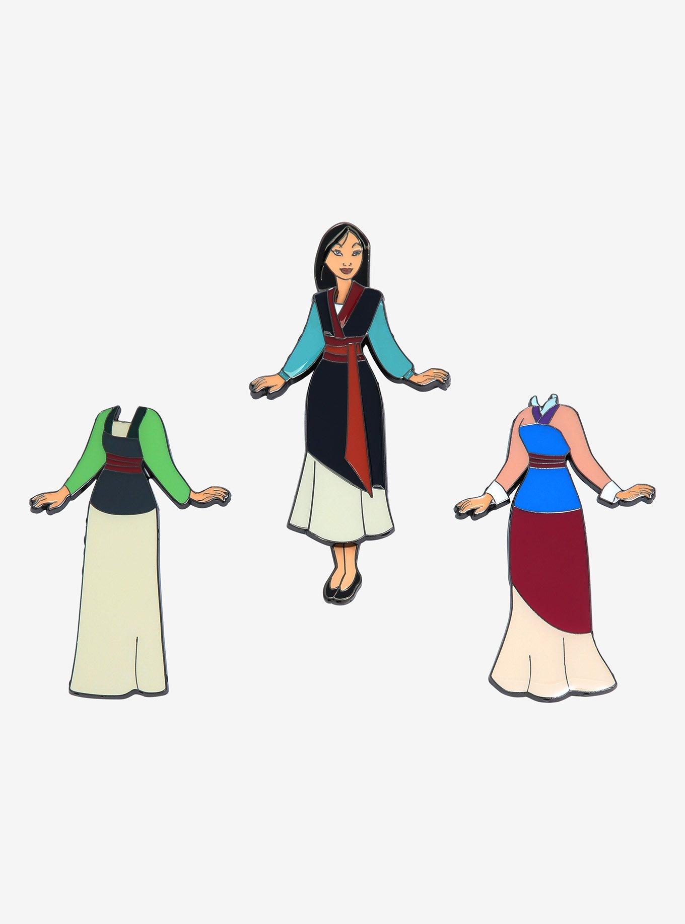Loungefly Disney Mulan Magnetic Outfits Enamel Pin, , alternate