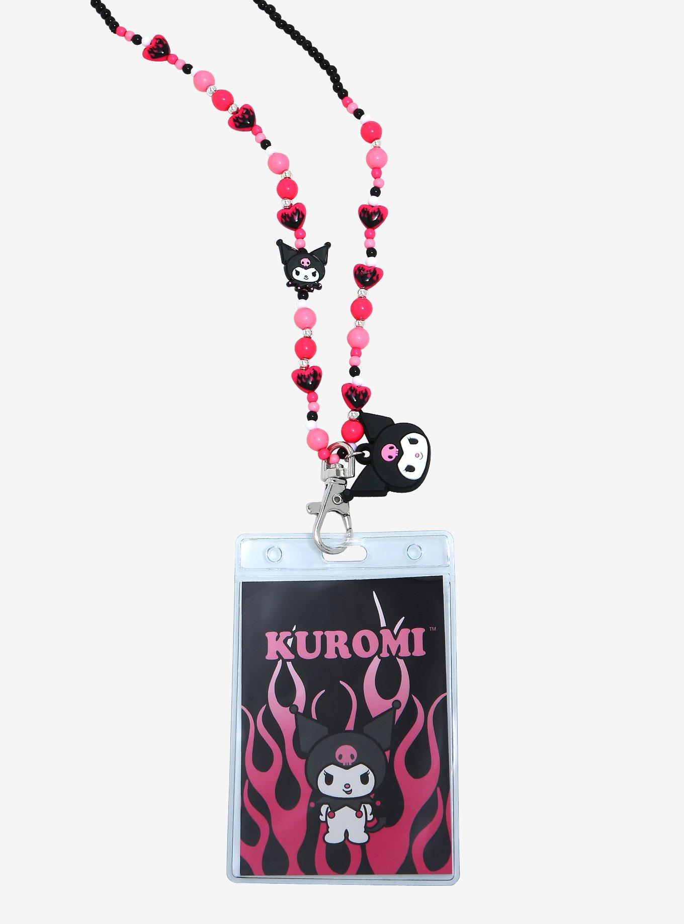 Kuromi Beaded Charm Lanyard, , alternate