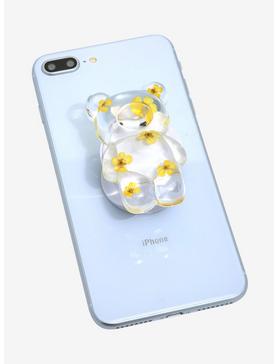 Dried Flower Acrylic Bear Phone Grip, , hi-res
