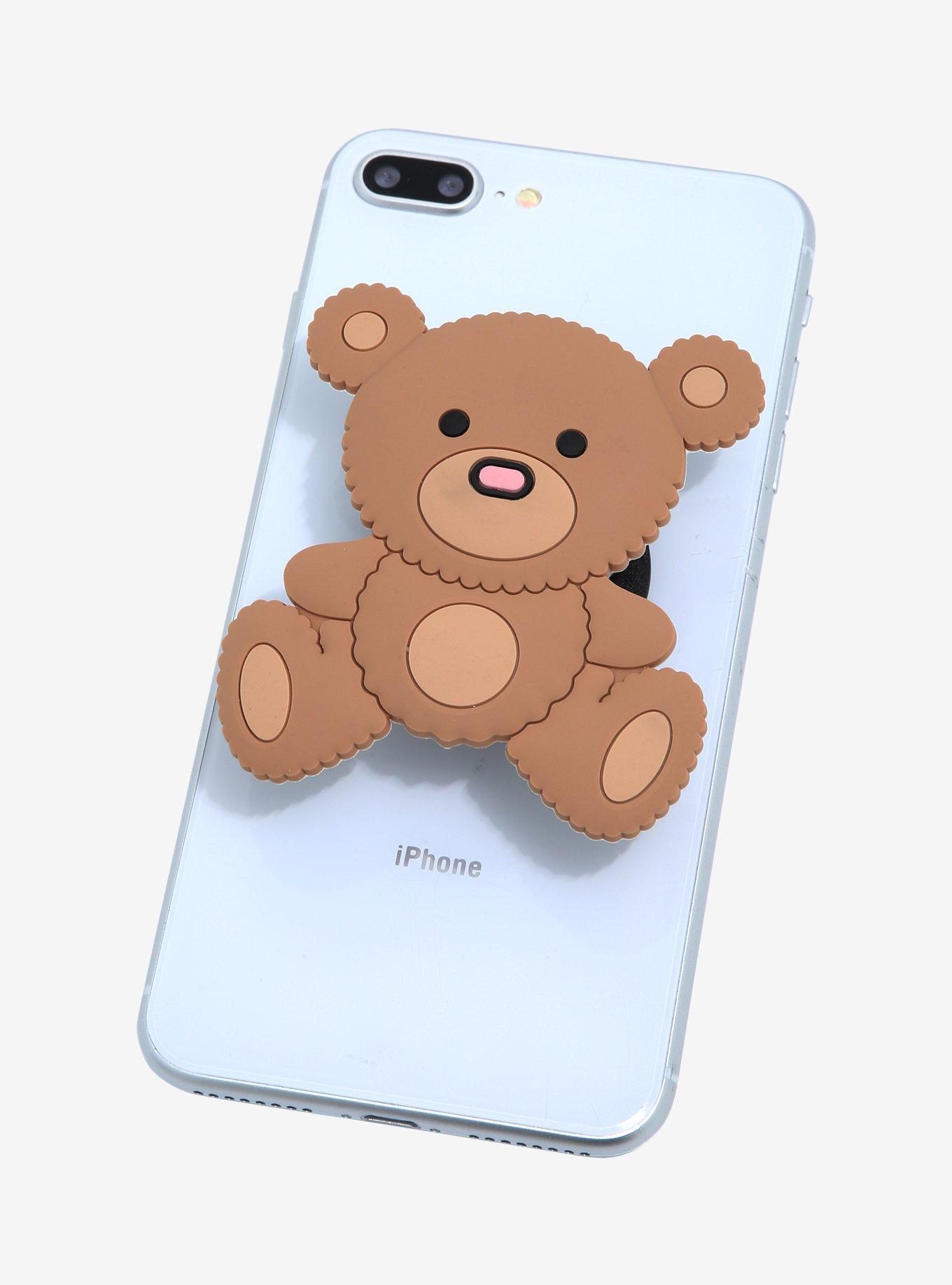 Brown Teddy Bear Phone Grip, , alternate