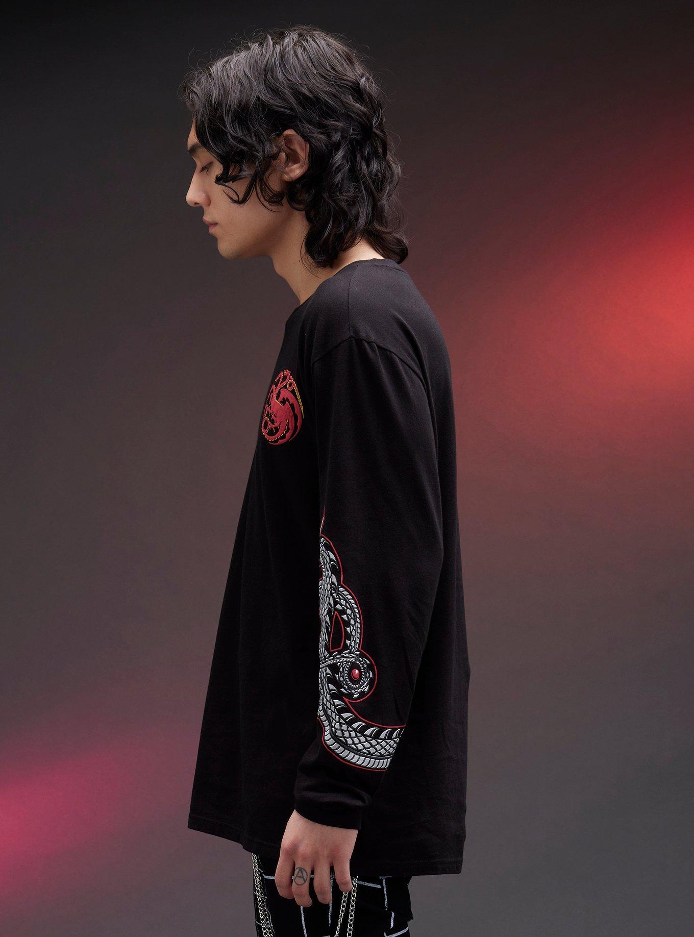 House Of The Dragon Targaryen Sigil Long-Sleeve T-Shirt, BLACK, alternate