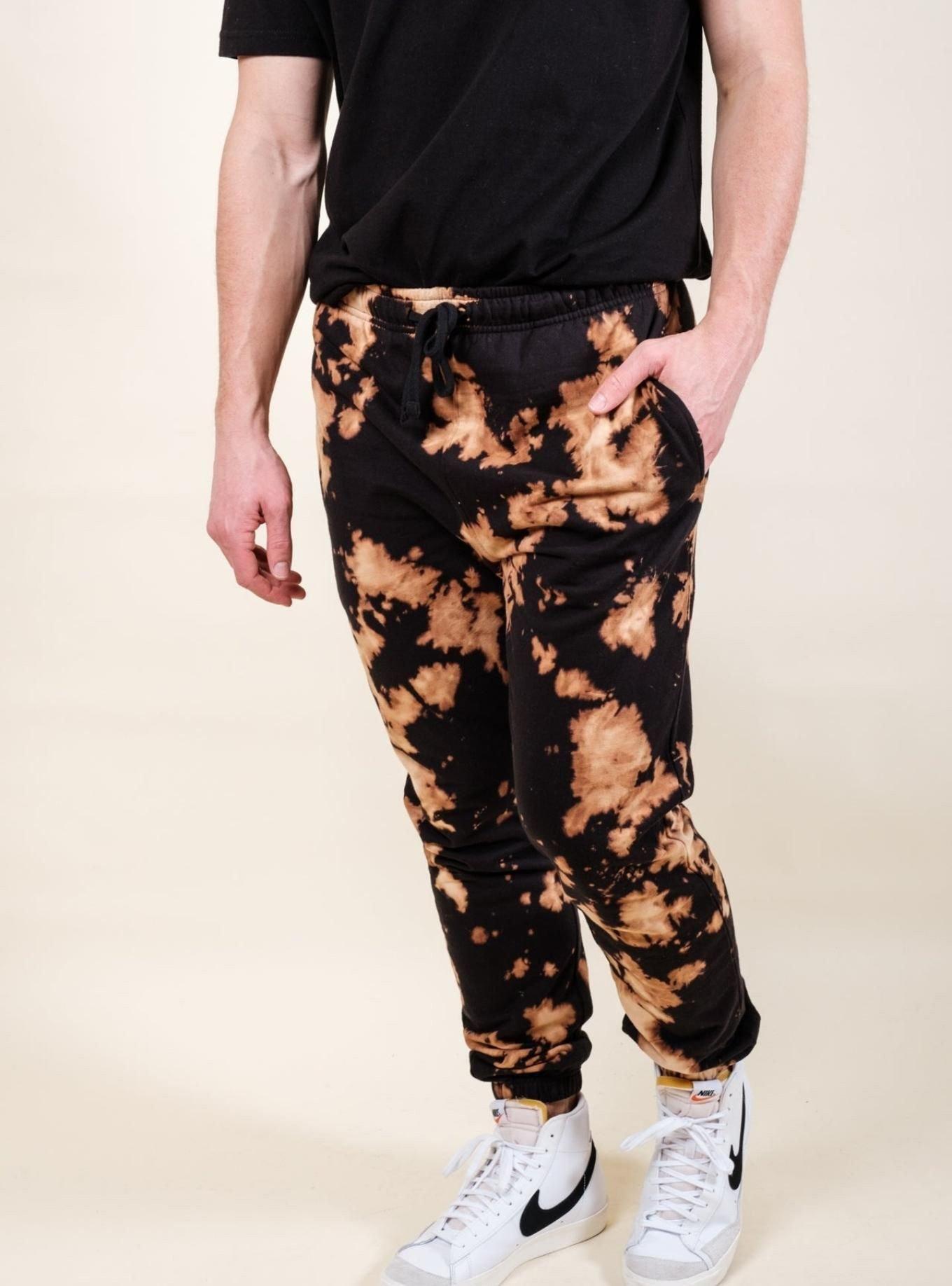 Bleached Tie Dye Dad Sweatpants, , hi-res