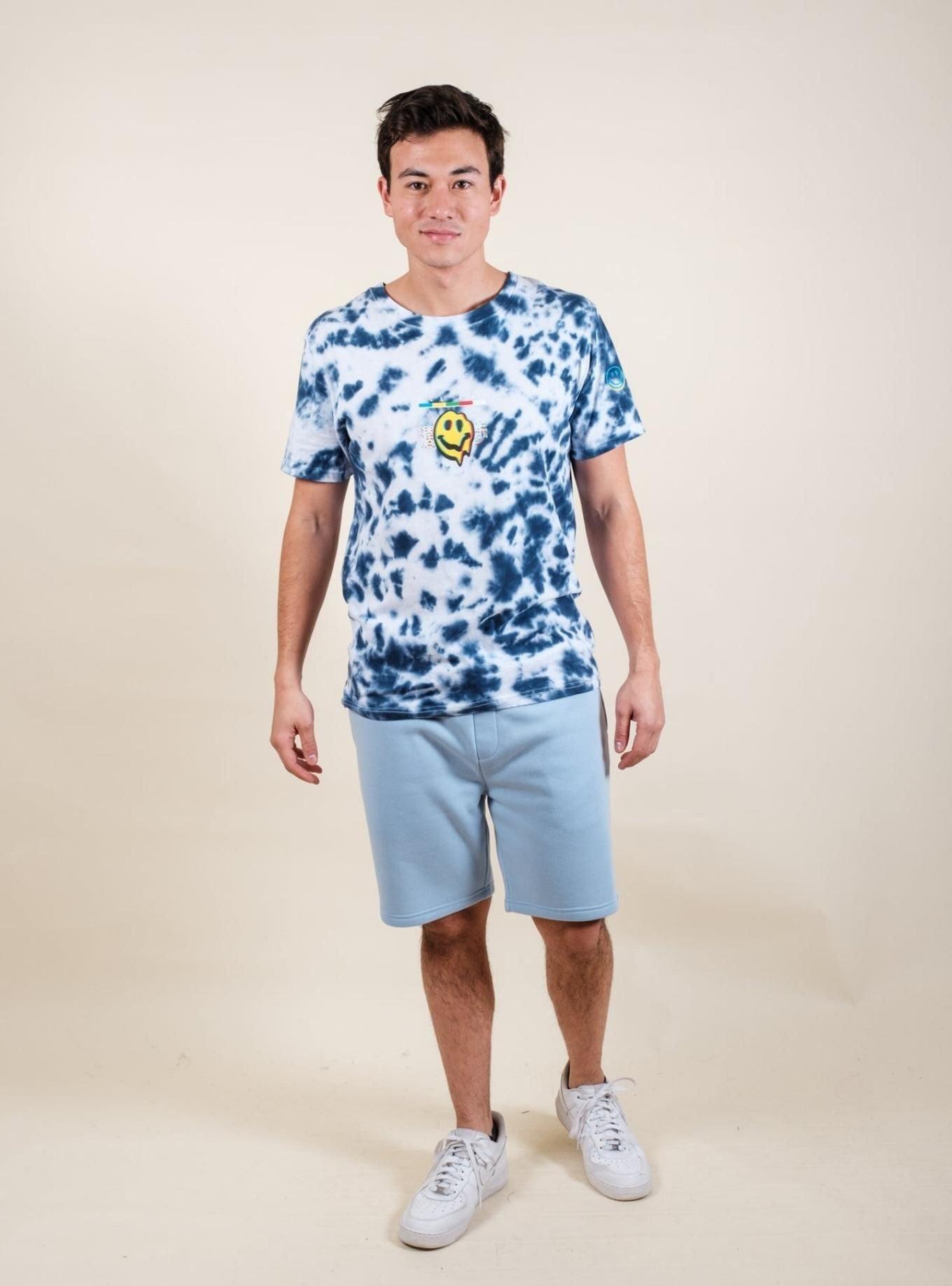 Dusty Blue Knit Shorts, BLUE, alternate