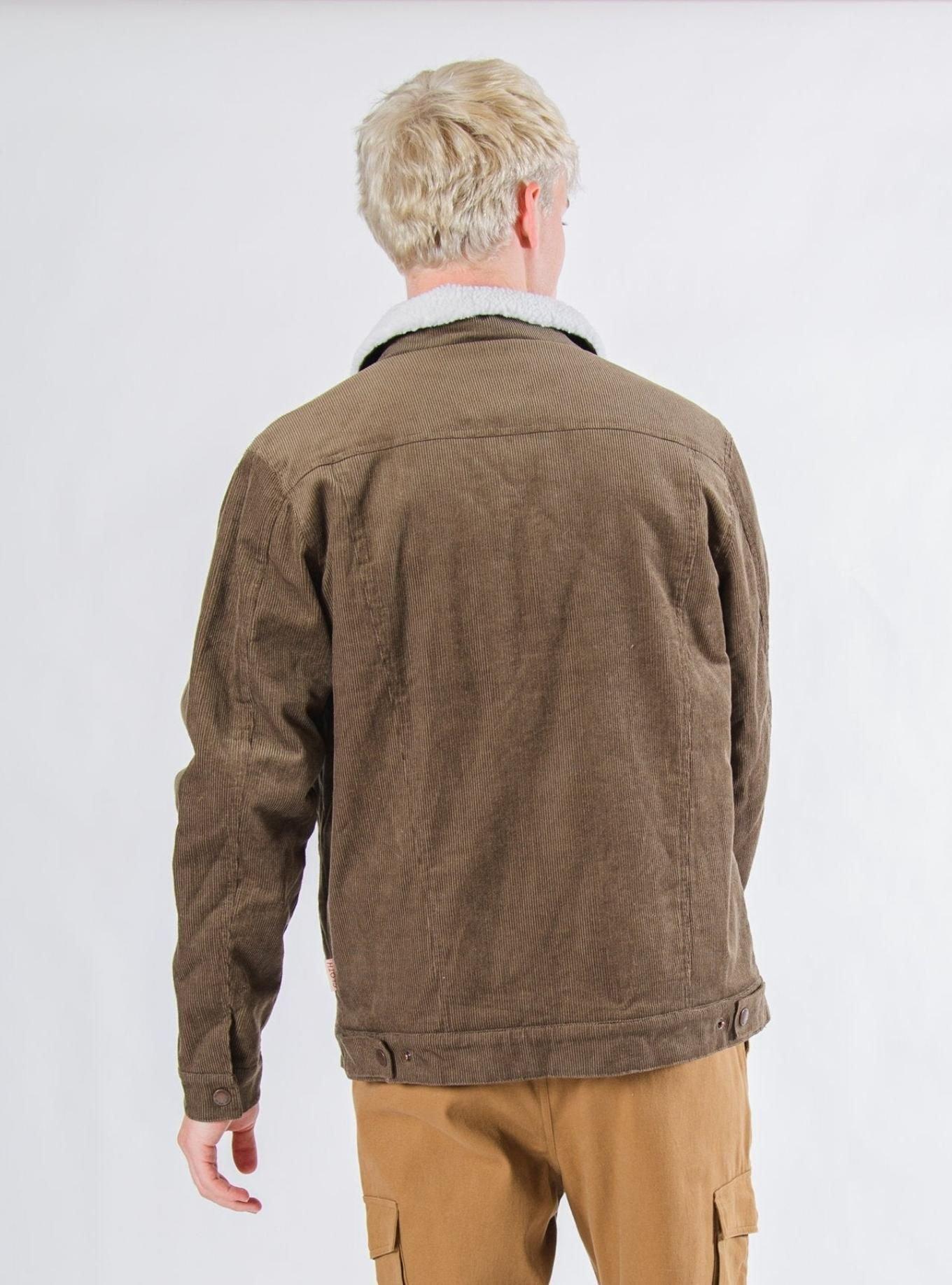 Olive Sherpa Lined Corduroy Trucker Jacket, OLIVE, alternate