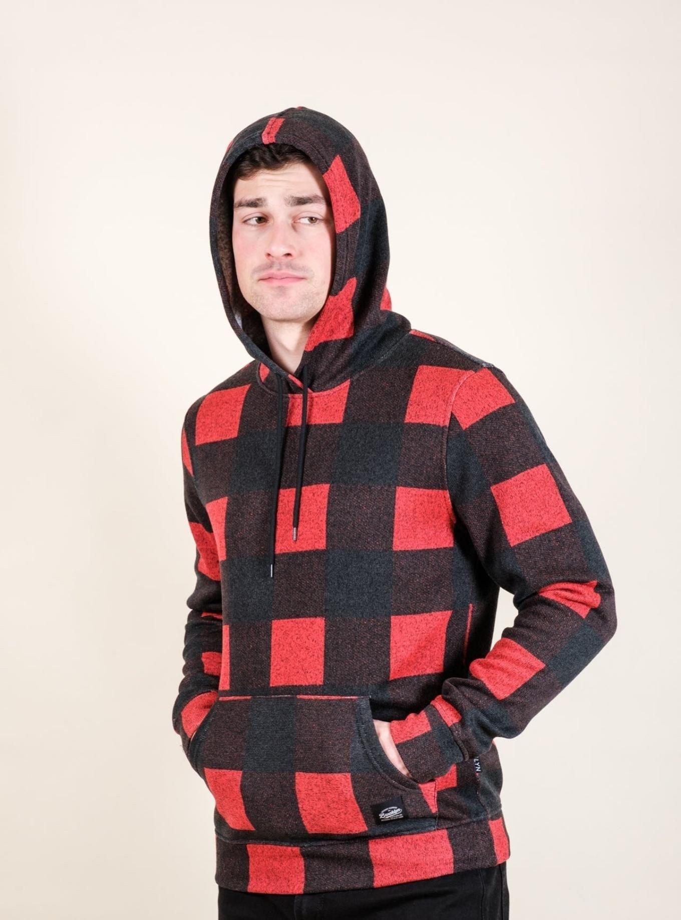 Red Plaid Cozy Pullover, RED, alternate