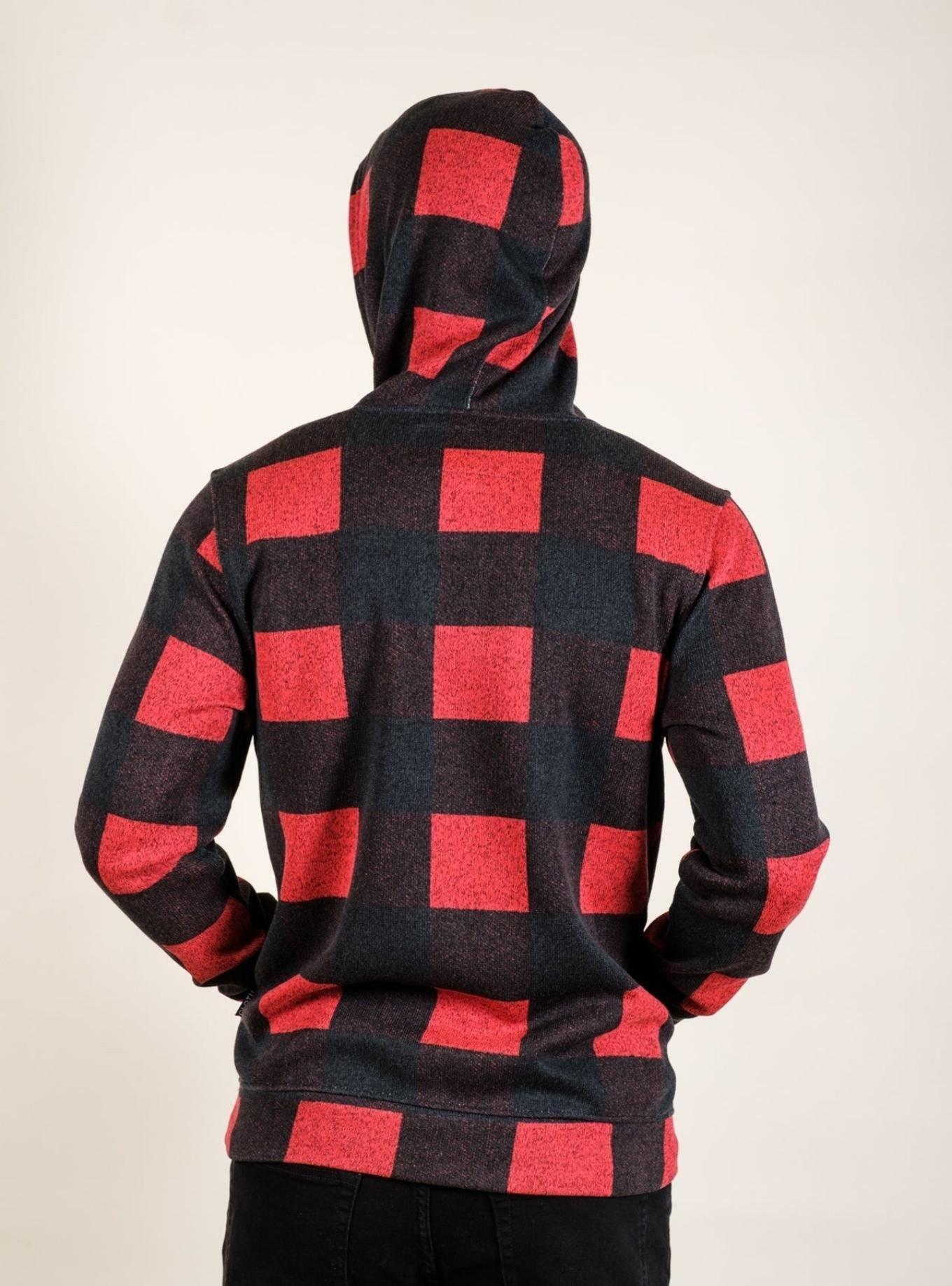Red Plaid Cozy Pullover, RED, alternate