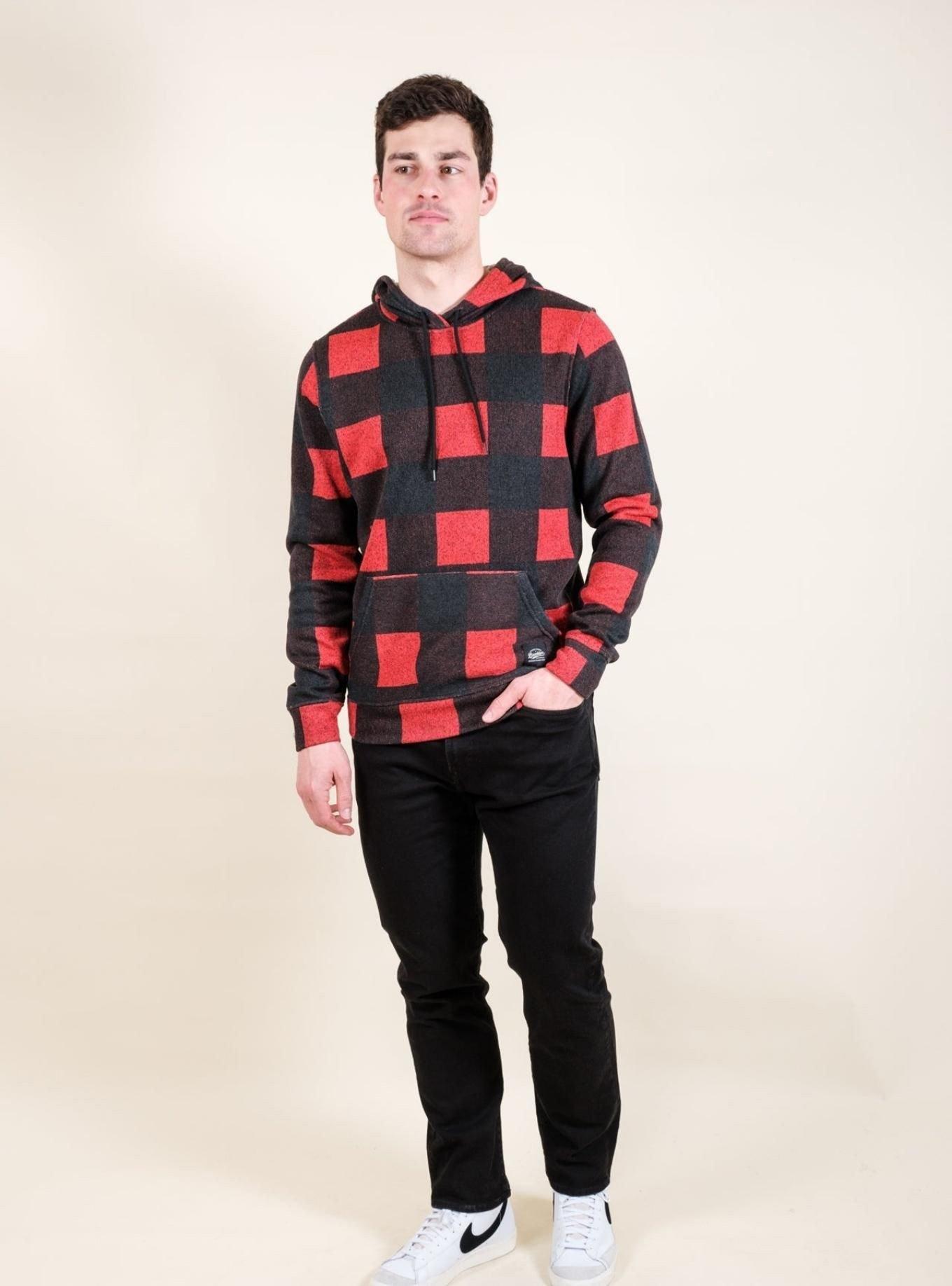 Red Plaid Cozy Pullover, RED, alternate