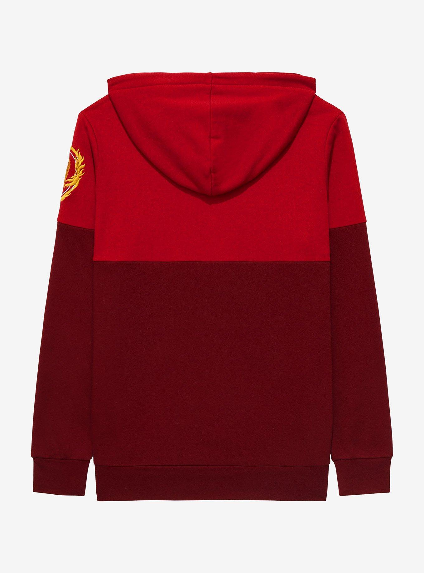 Harry Potter Gryffindor Crest Panel Hoodie - BoxLunch Exclusive, RED, alternate