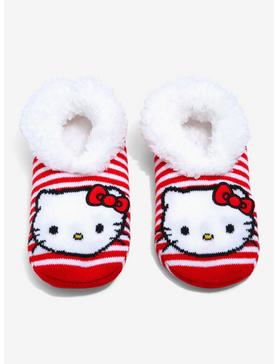 Sanrio Hello Kitty Striped Fleece Slipper Socks - BoxLunch Exclusive , , hi-res