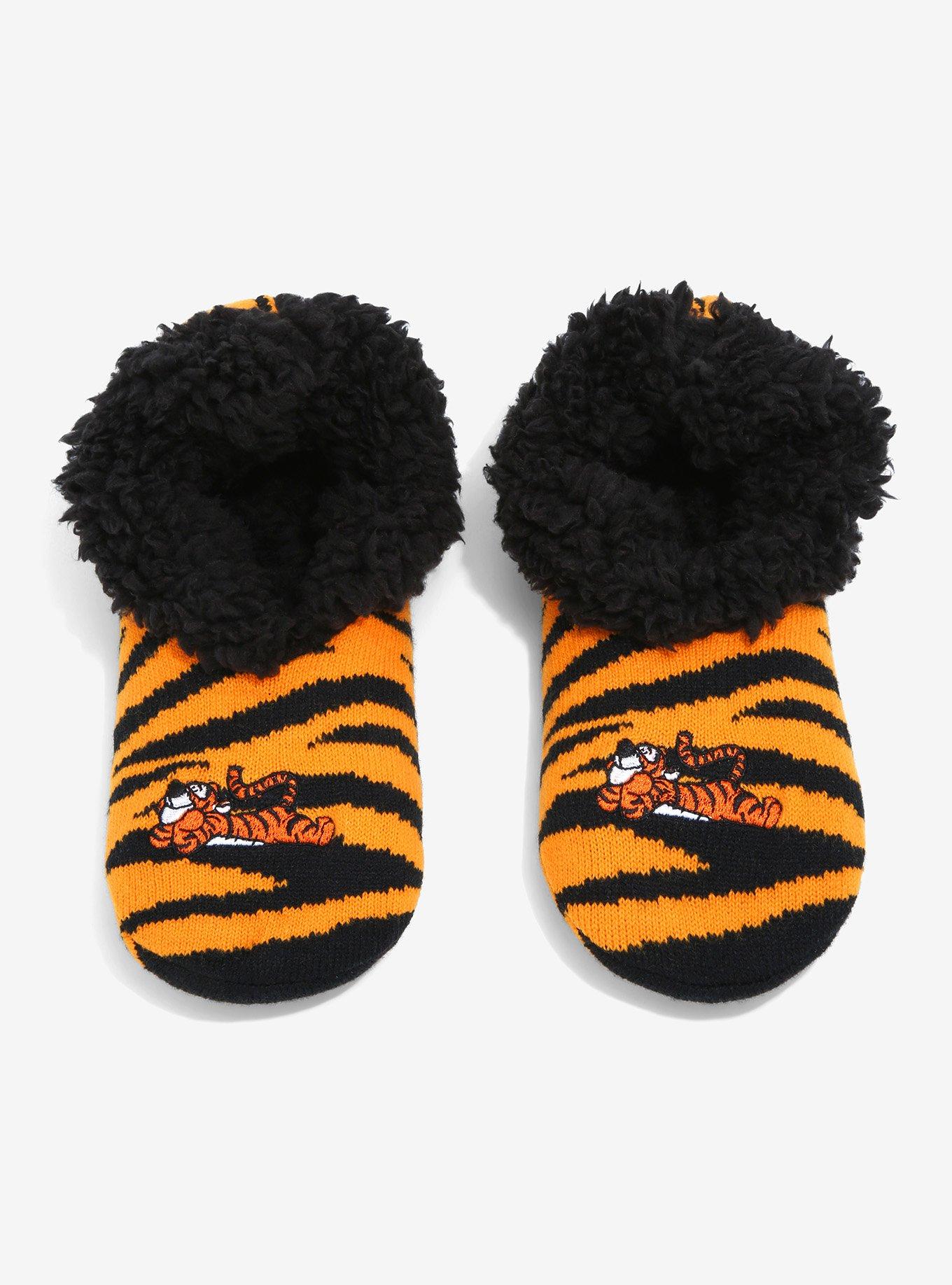 Disney Winnie the Pooh Tigger Embroidered Portrait Fleece Slipper Socks - BoxLunch Exclusive, , alternate