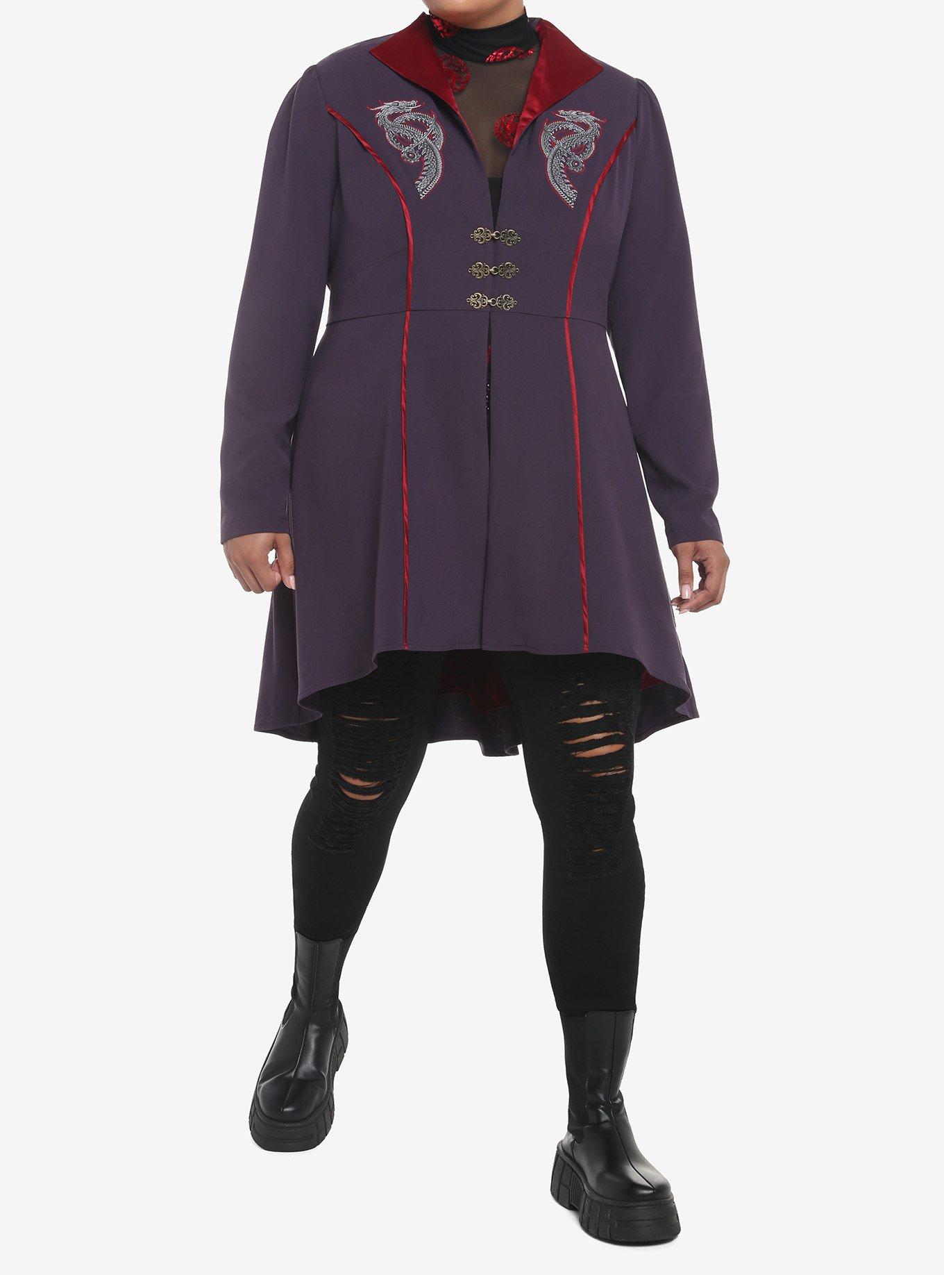 House Of The Dragon Targaryen Sigil Mesh Twofer Girls Long-Sleeve Top Plus Size, MULTI, alternate