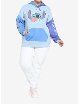 Disney Lilo & Stitch Color-Block Girls Hoodie Plus Size, , hi-res