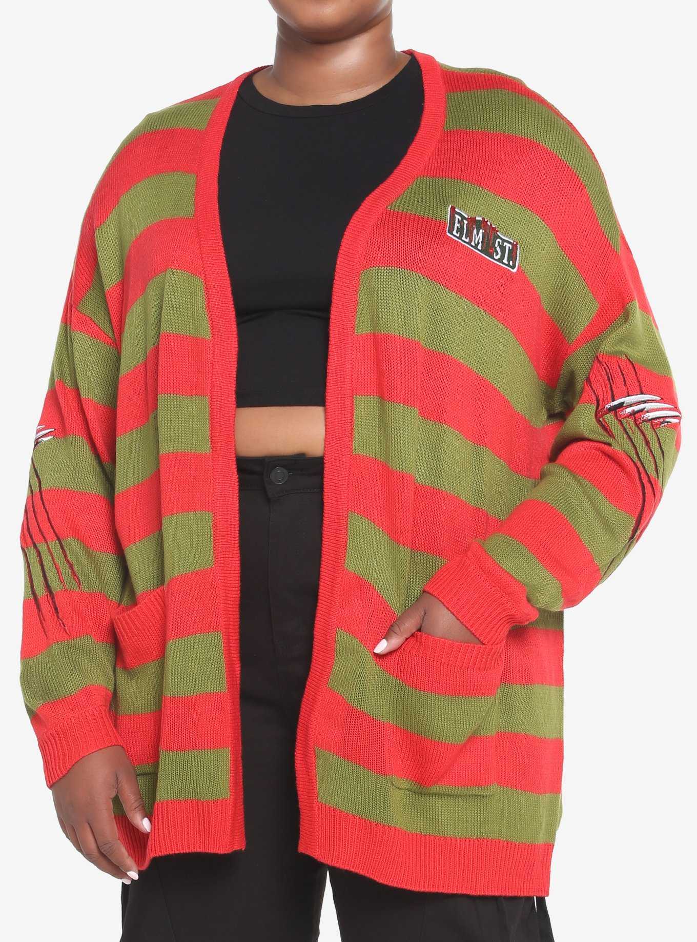 A Nightmare On Elm Street Freddy Girls Cardigan Plus Size, , hi-res