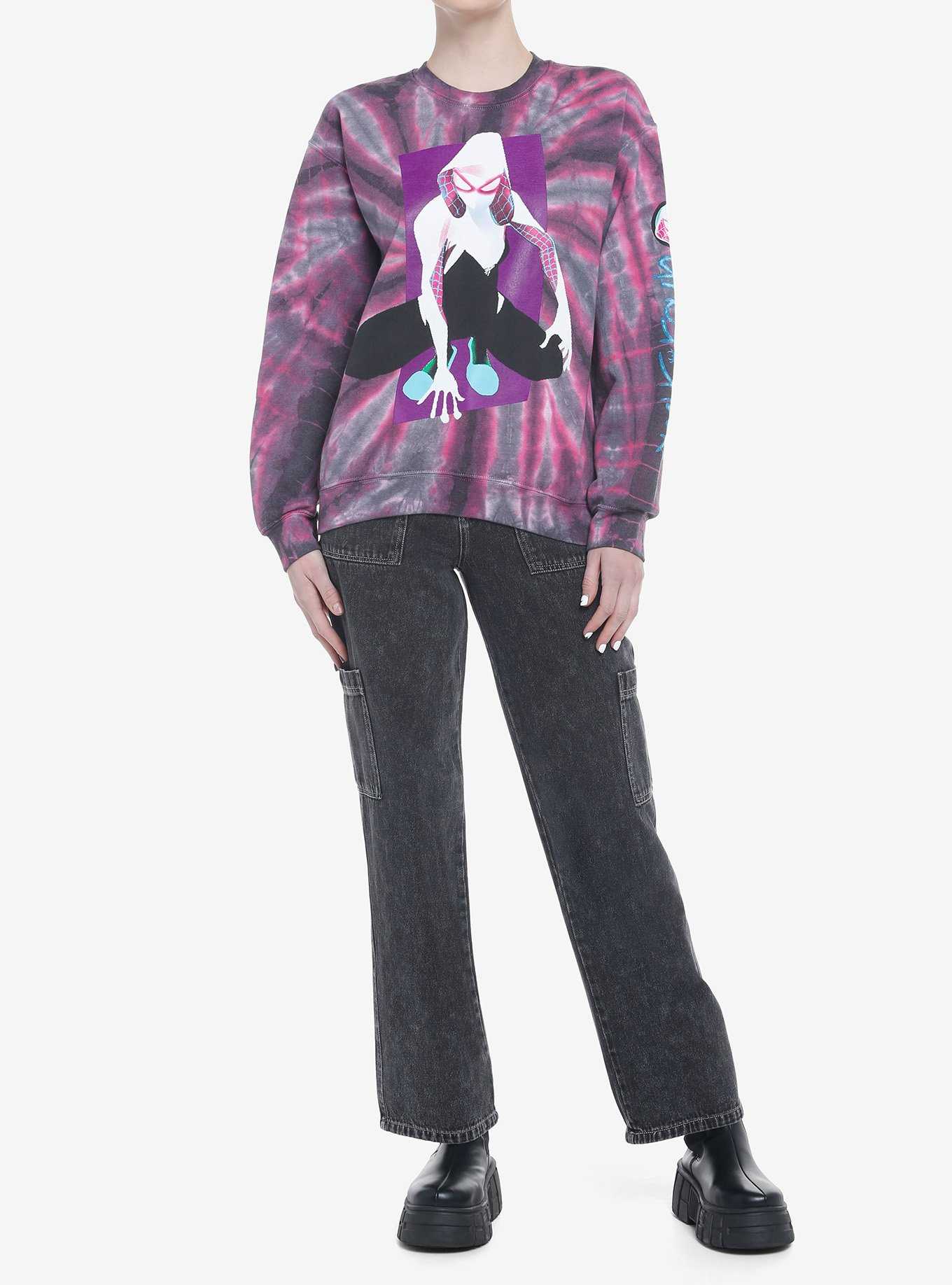 Marvel Spider-Man: Into The Spider-Verse Gwen Tie-Dye Girls Sweatshirt, , hi-res