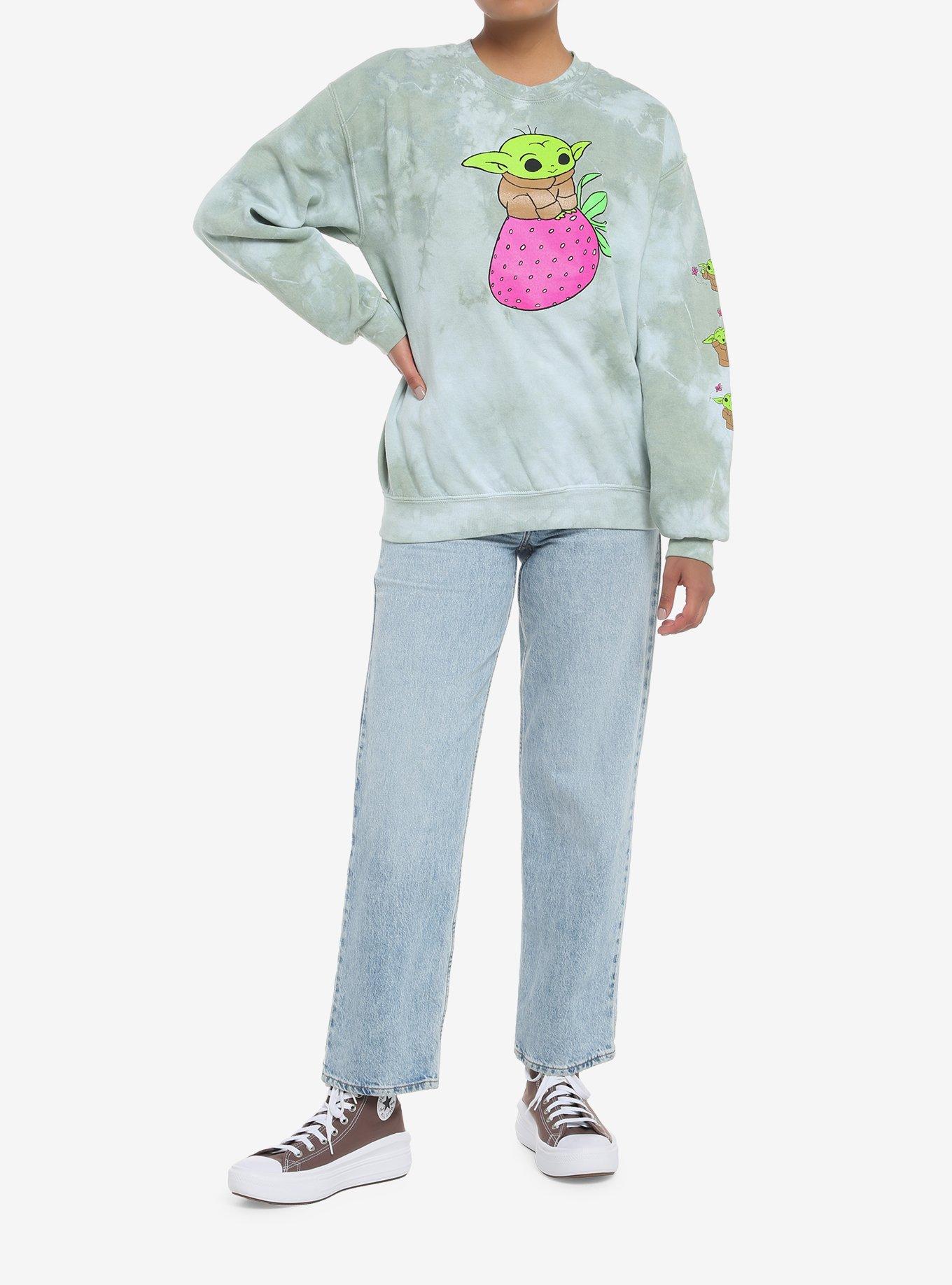 Star Wars The Mandalorian Grogu Strawberry Tie-Dye Girls Sweatshirt, , hi-res