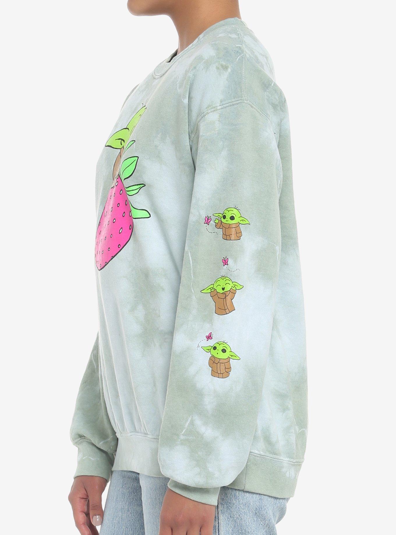 Star Wars The Mandalorian Grogu Strawberry Tie-Dye Girls Sweatshirt