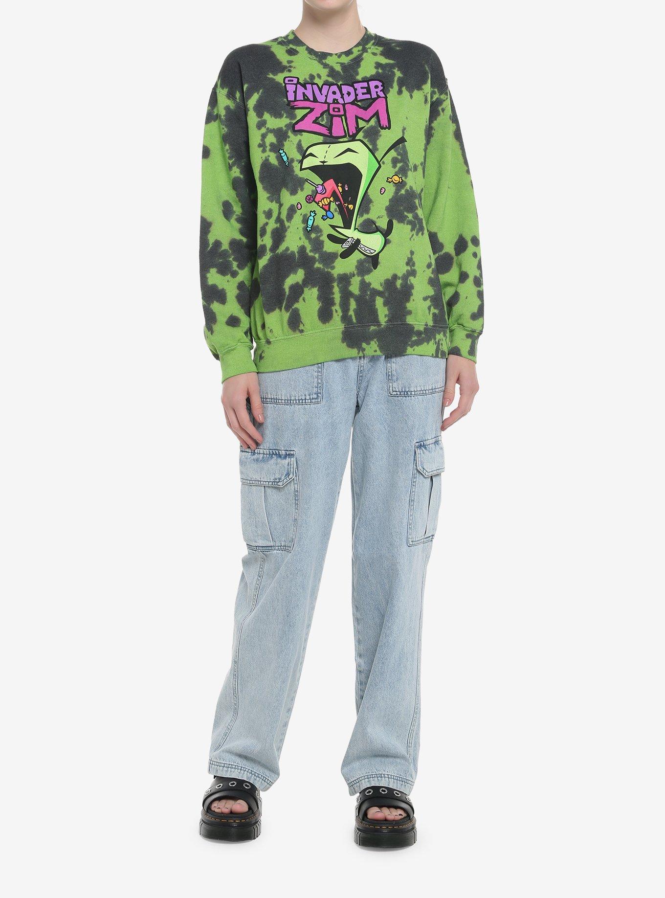 Invader Zim GIR Green Wash Girls Sweatshirt, MULTI, alternate