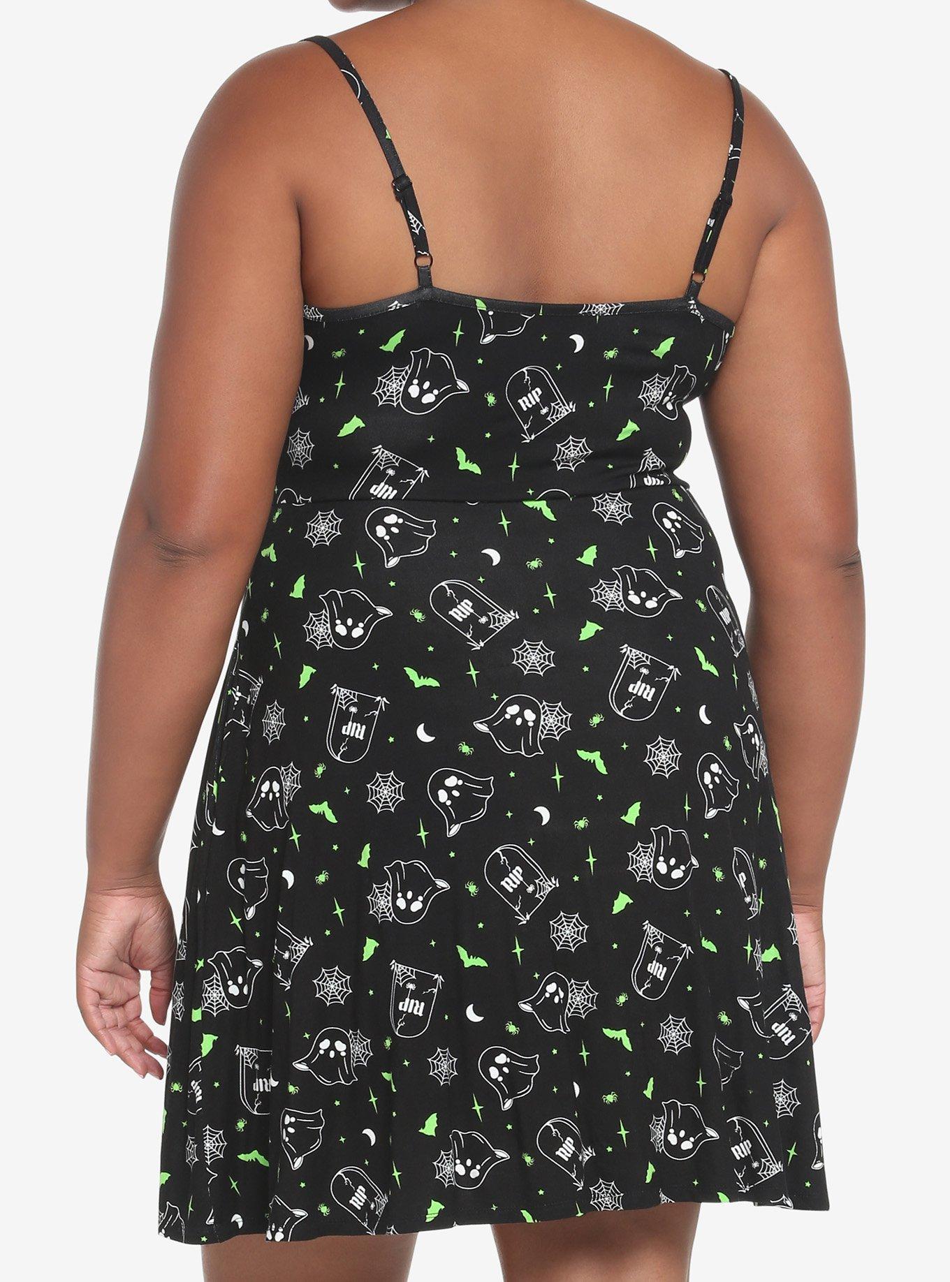 Tombstone Ghost Dress Plus Size, BLACK, alternate