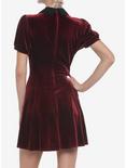 Burgundy Velvet Collar Dress, BURGUNDY, alternate
