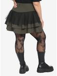 Green & Black Ruffle Tiered Skirt Plus Size, GREEN, alternate