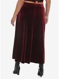 Burgundy Velvet Maxi Skirt Plus Size, BURGUNDY, alternate