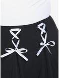 Black & White Triple Lace-Up Tiered Skirt Plus Size, BLACK, alternate