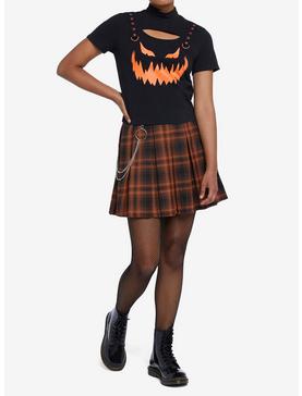 Black Jack-O'-Lantern Cutout Girls T-Shirt, , hi-res