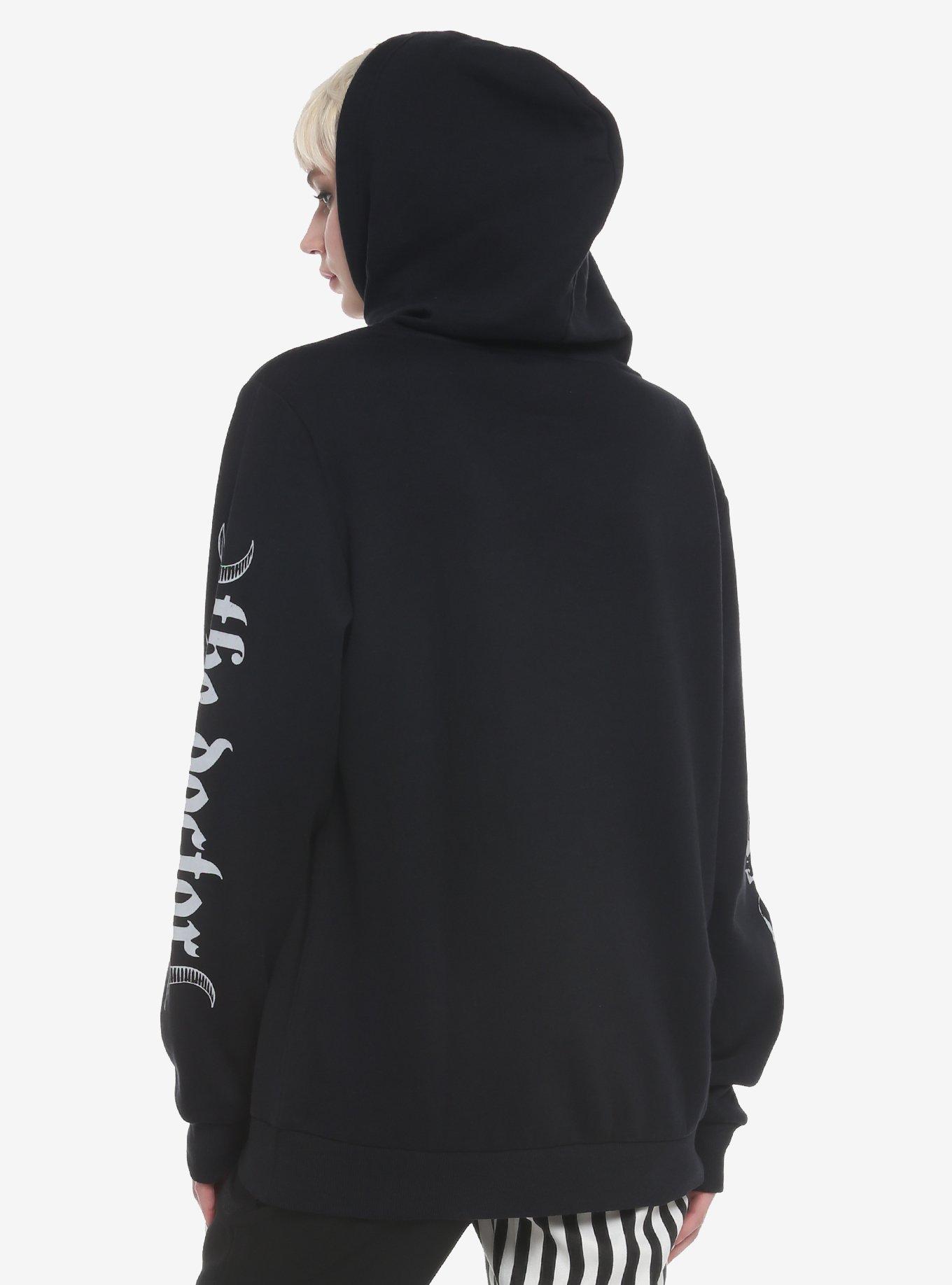 Plague Doctor Tarot Card Girls Hoodie, BLACK, alternate