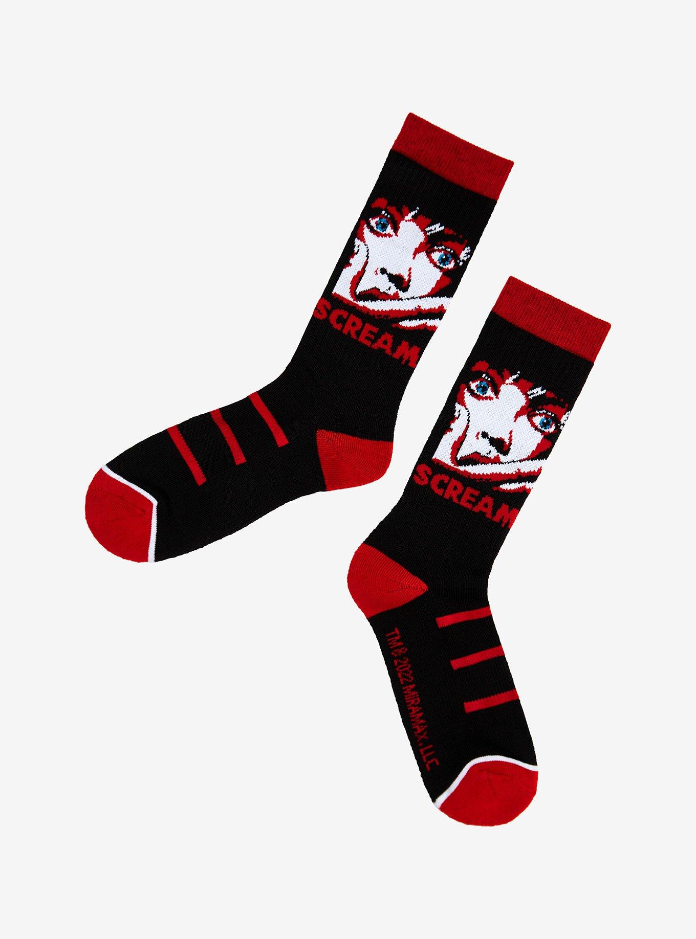 Scream Poster Face Crew Socks, , alternate