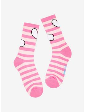 Cinnamoroll Pink Stripe Crew Socks, , hi-res
