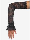Black Lace Ruffle Gloves, , alternate