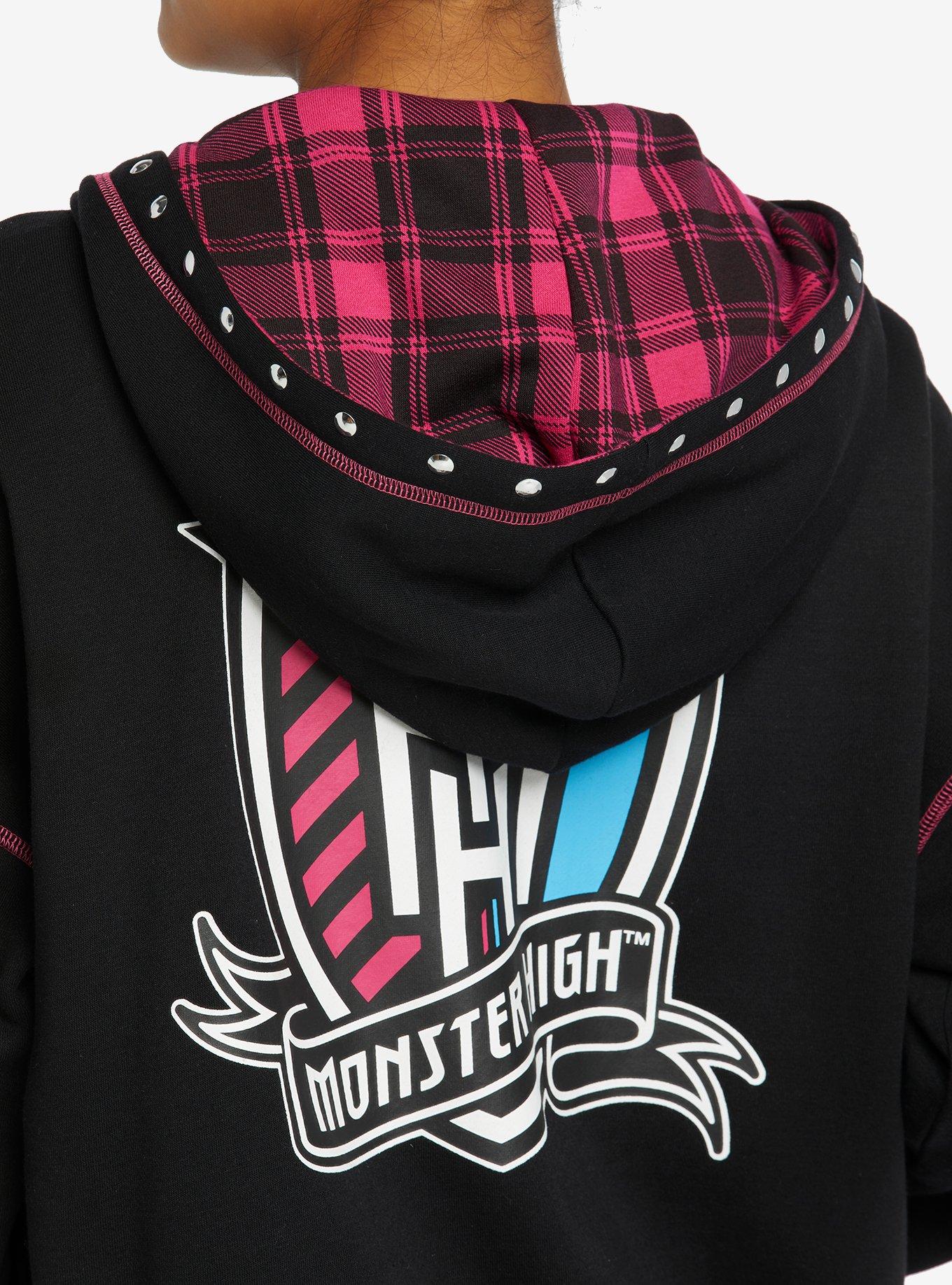 Monster High Logo Plaid Girls Hoodie, MULTI, alternate