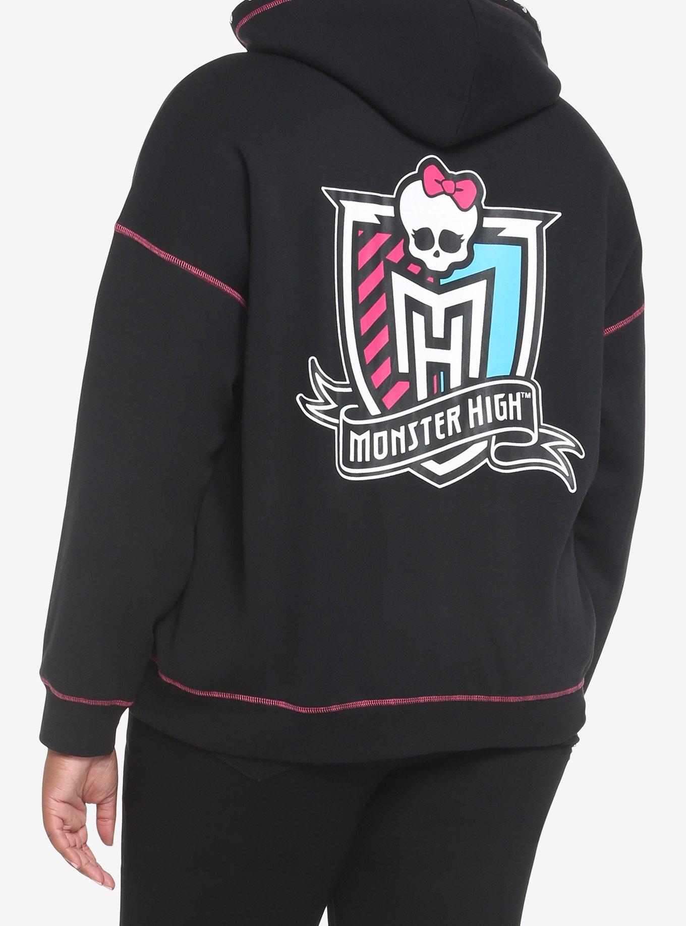 Monster High Logo Plaid Girls Hoodie Plus Size, MULTI, alternate
