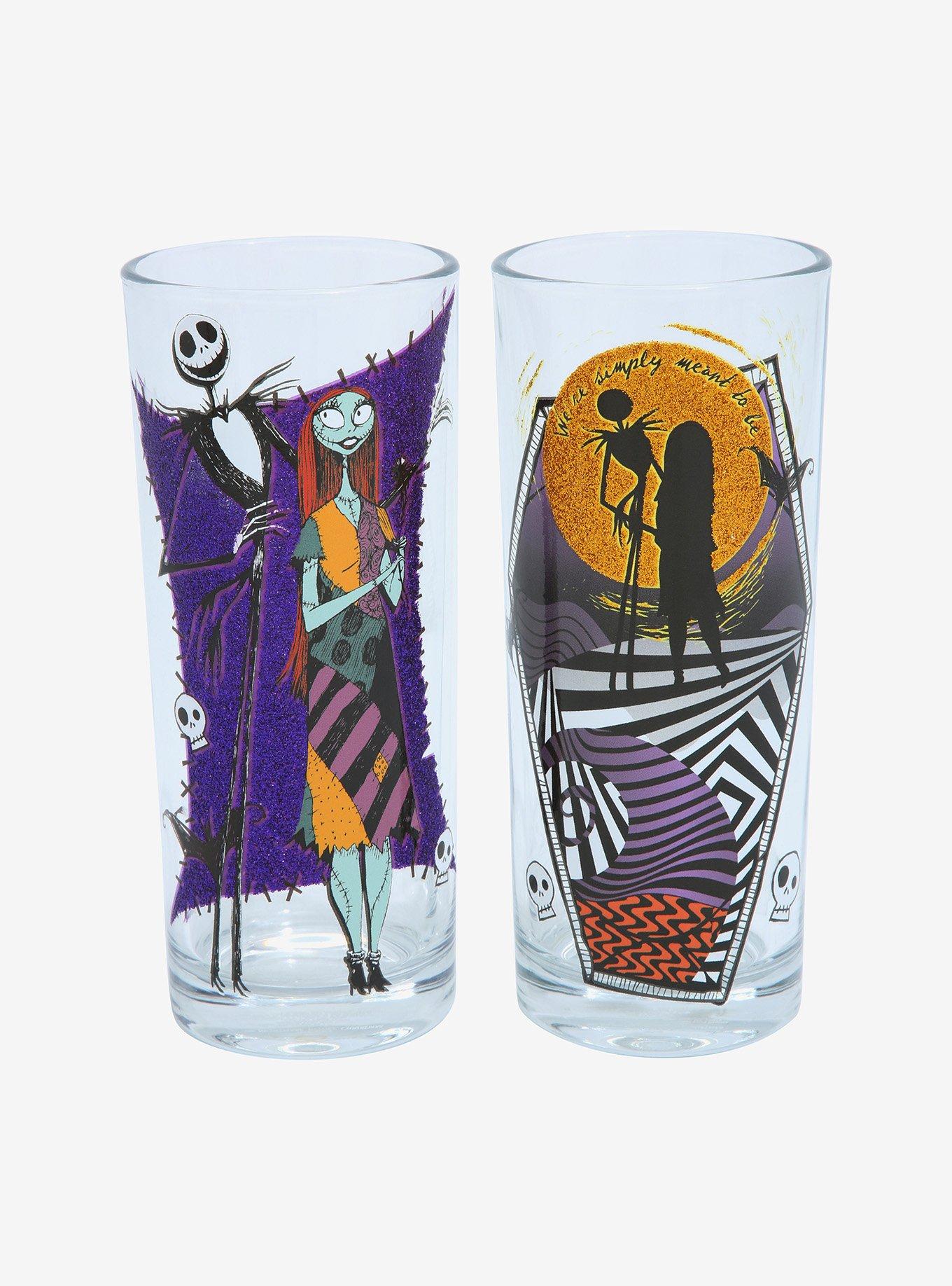 Disney The Nightmare Before Christmas Jack Skellington & Sally Glassware Set, , alternate