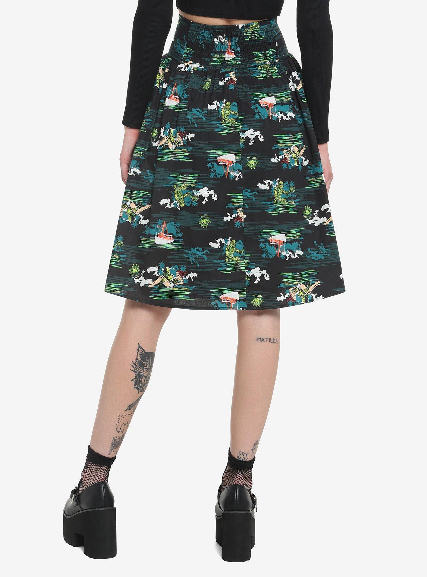 Universal Monsters Creature From The Black Lagoon Allover Print Skirt, MULTI, alternate