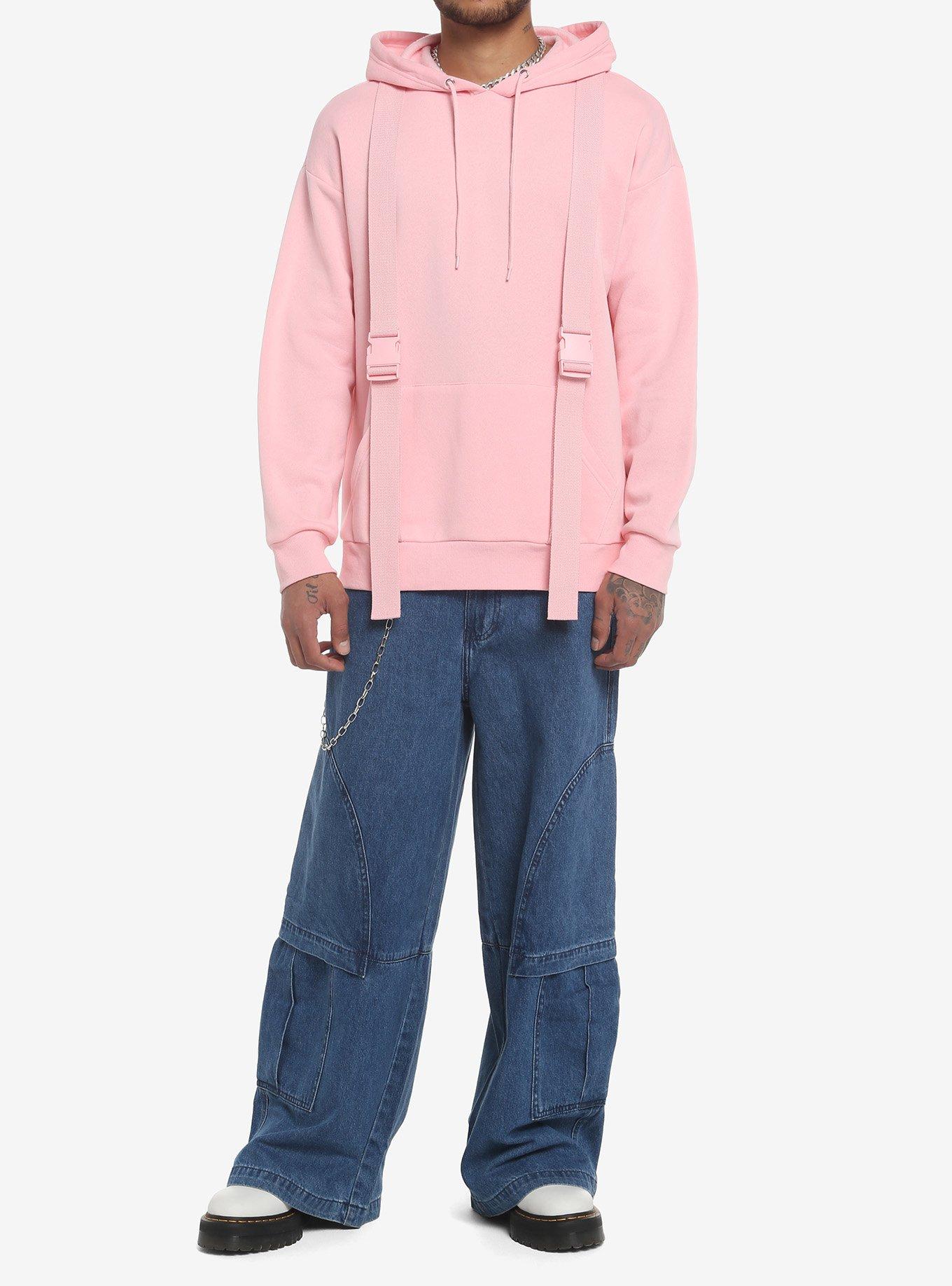 Pink Strappy Hoodie, PINK, alternate