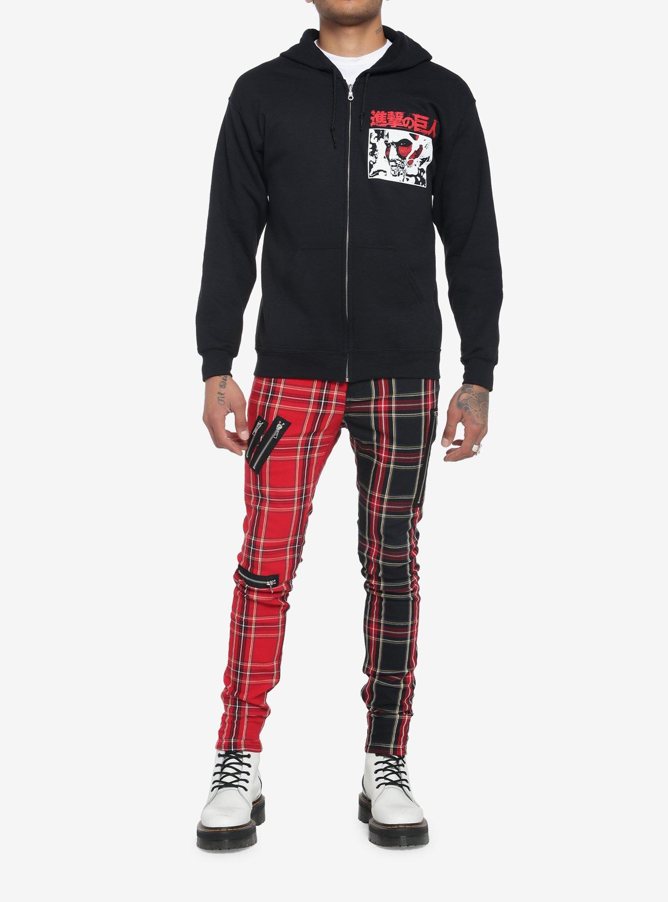 Attack On Titan Colossal Titan Panel Hoodie, BLACK, alternate