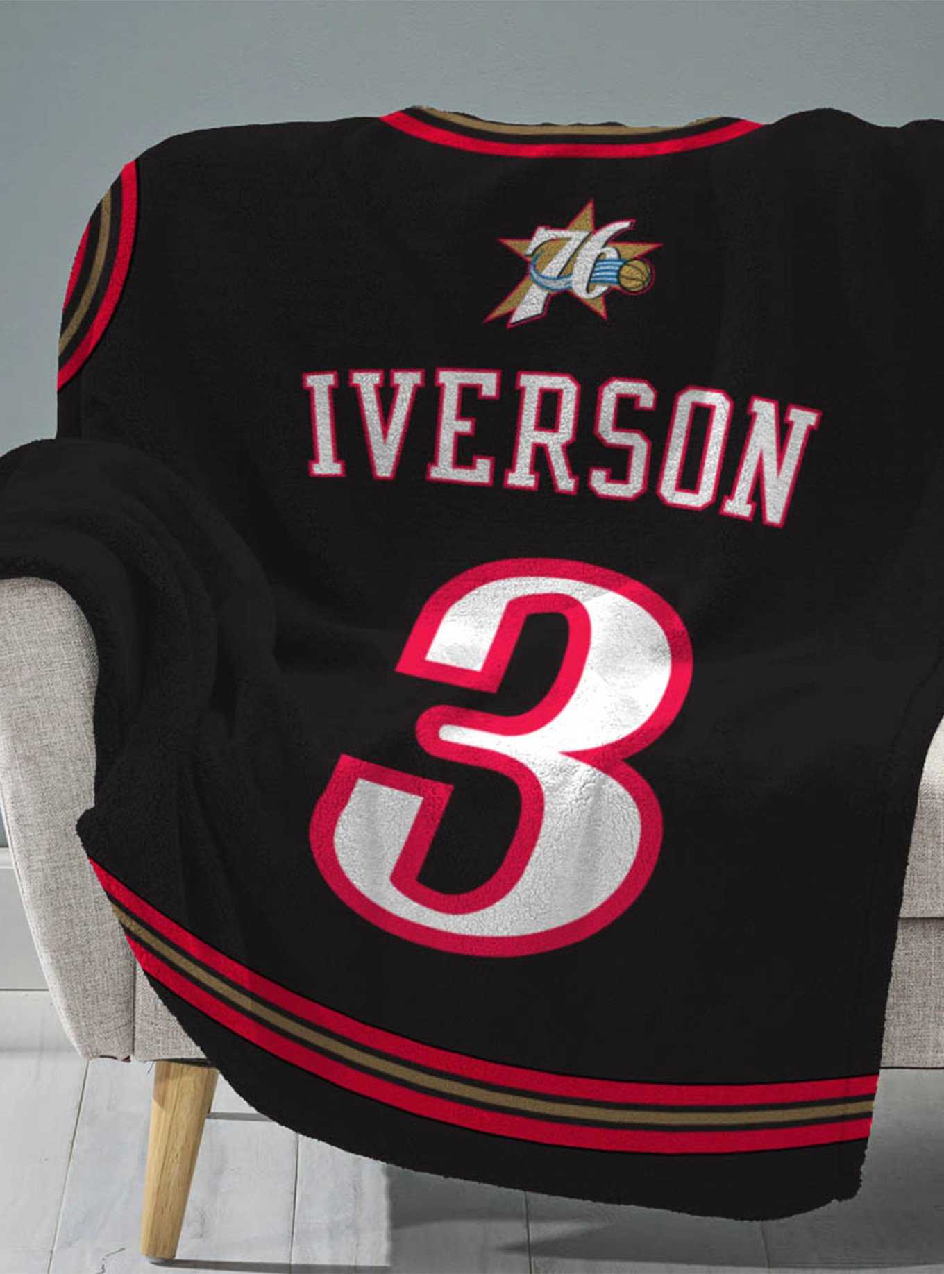 NBA Philadelphia 76ers Allen Iverson Plush Throw Blanket, , hi-res