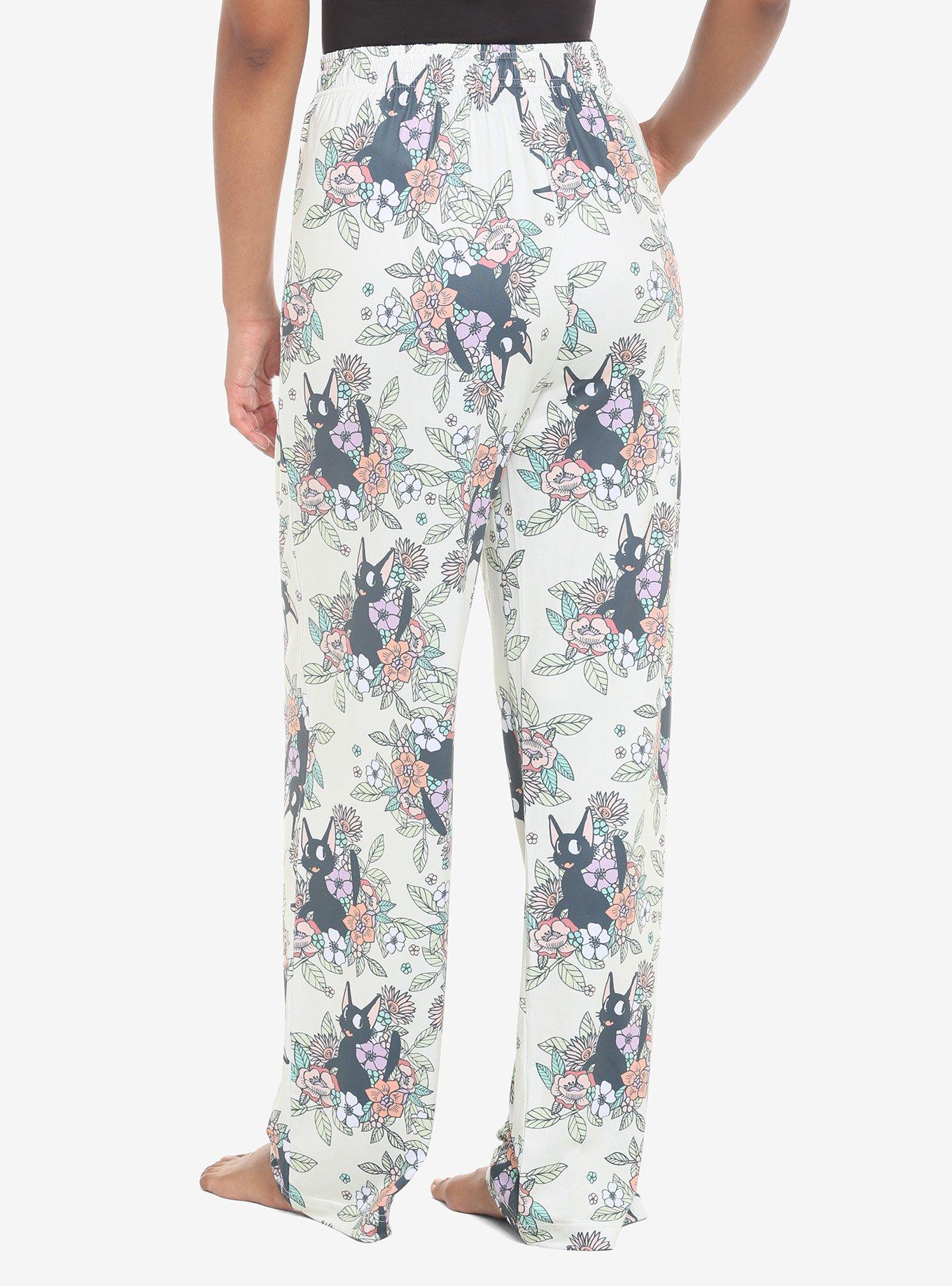 Our Universe Studio Ghibli Kiki's Delivery Service Jiji Floral Pajama Pants, MULTI, alternate
