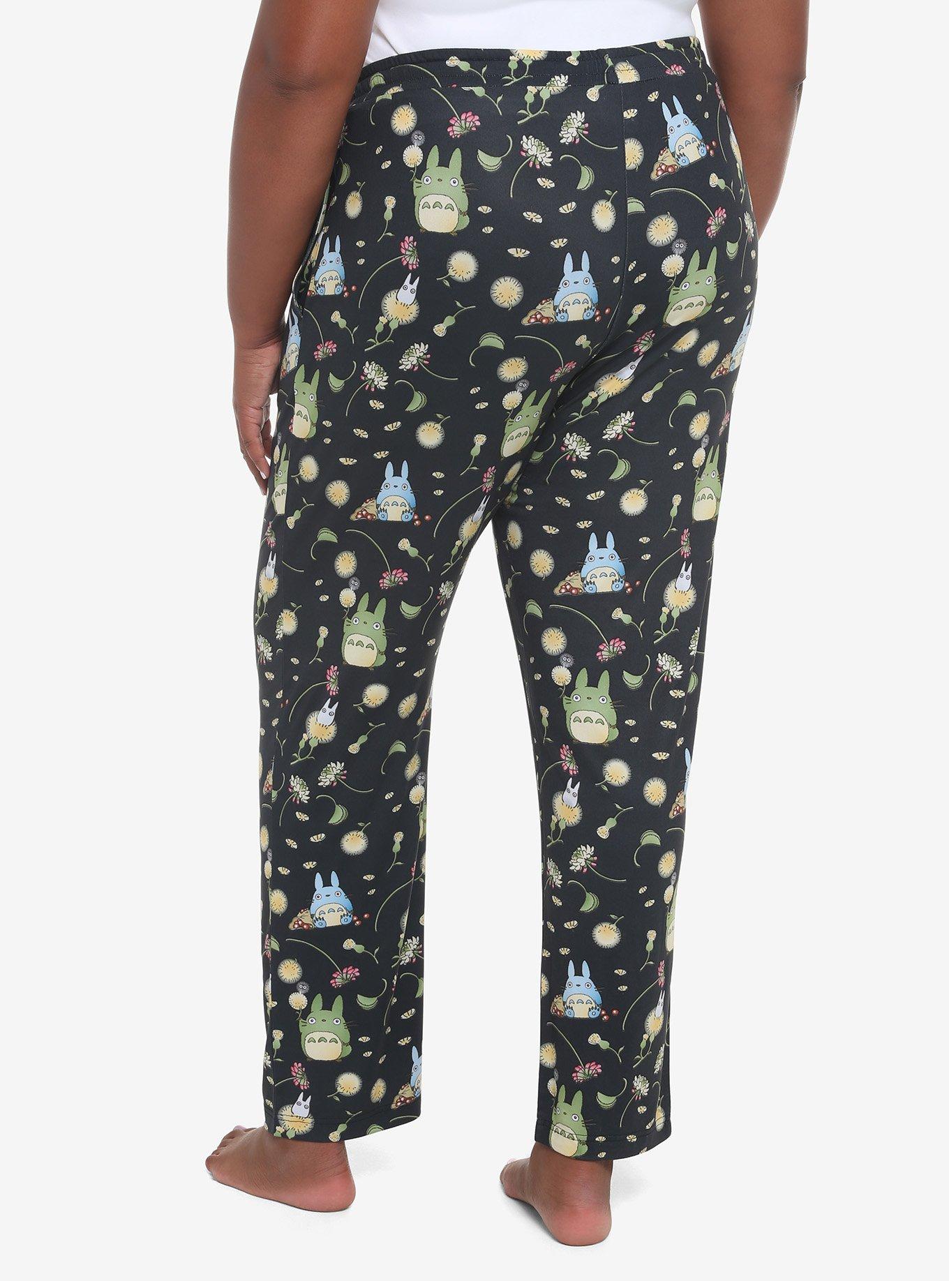 Studio Ghibli My Neighbor Totoro Allover Print Pajama Pants Plus Size, MULTI, alternate