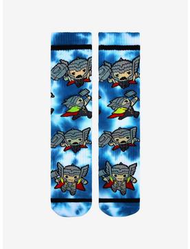 Plus Size Marvel Thor Chibi Tie-Dye Crew Socks - BoxLunch Exclusive, , hi-res