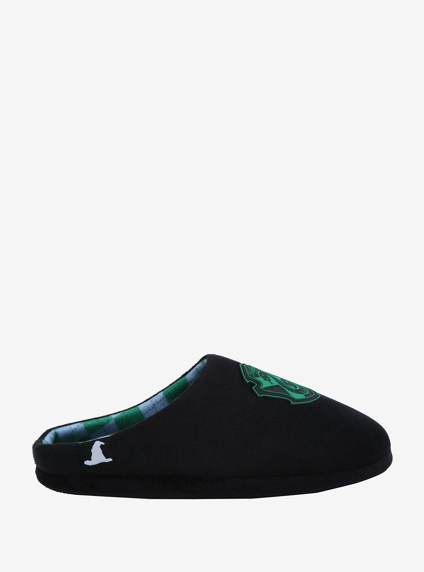 Harry Potter Slytherin Serpent Crest Slippers - BoxLunch Exclusive, BLACK, alternate