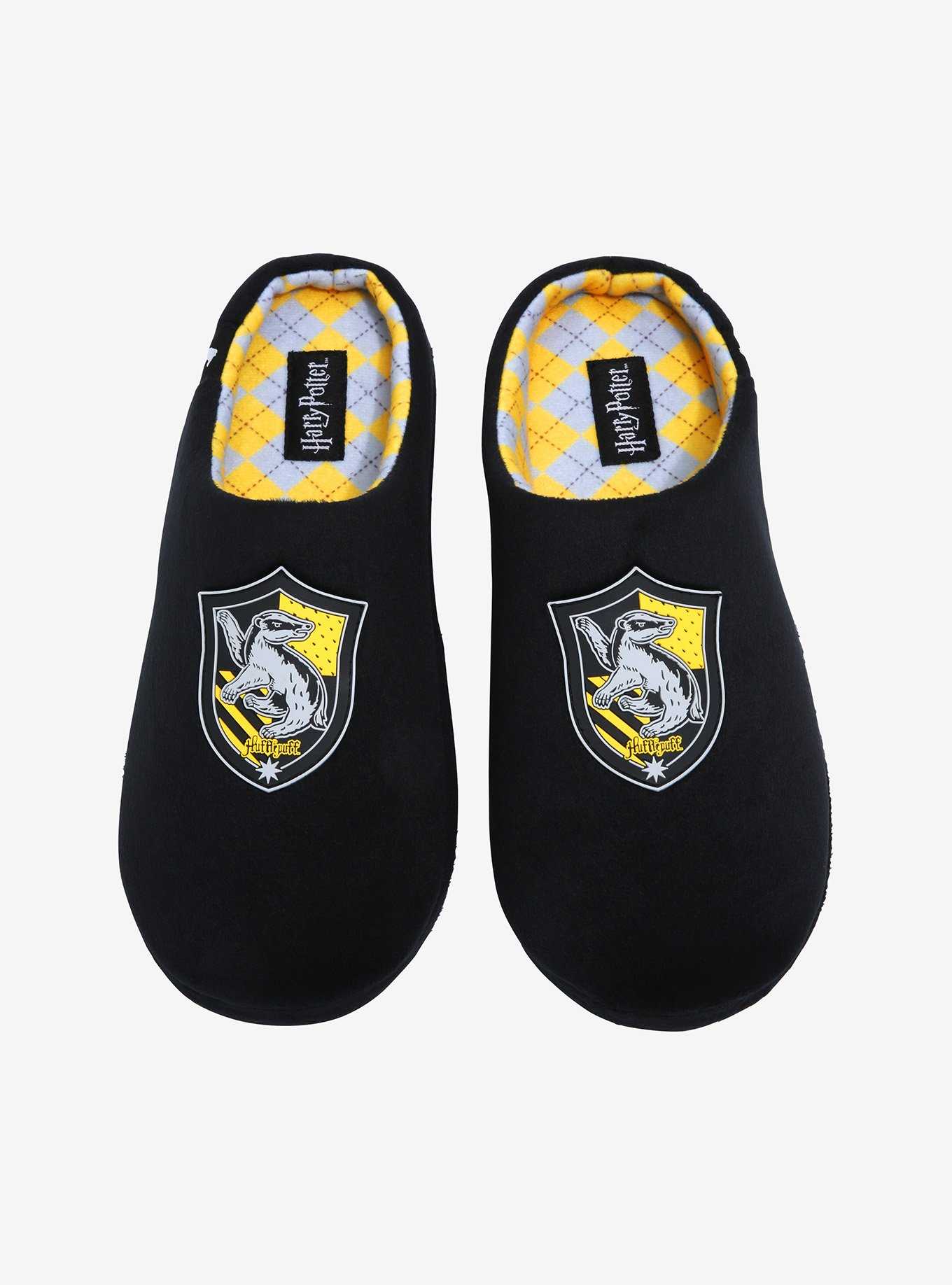 Harry Potter Hufflepuff Badger Crest Slippers - BoxLunch Exclusive, , hi-res