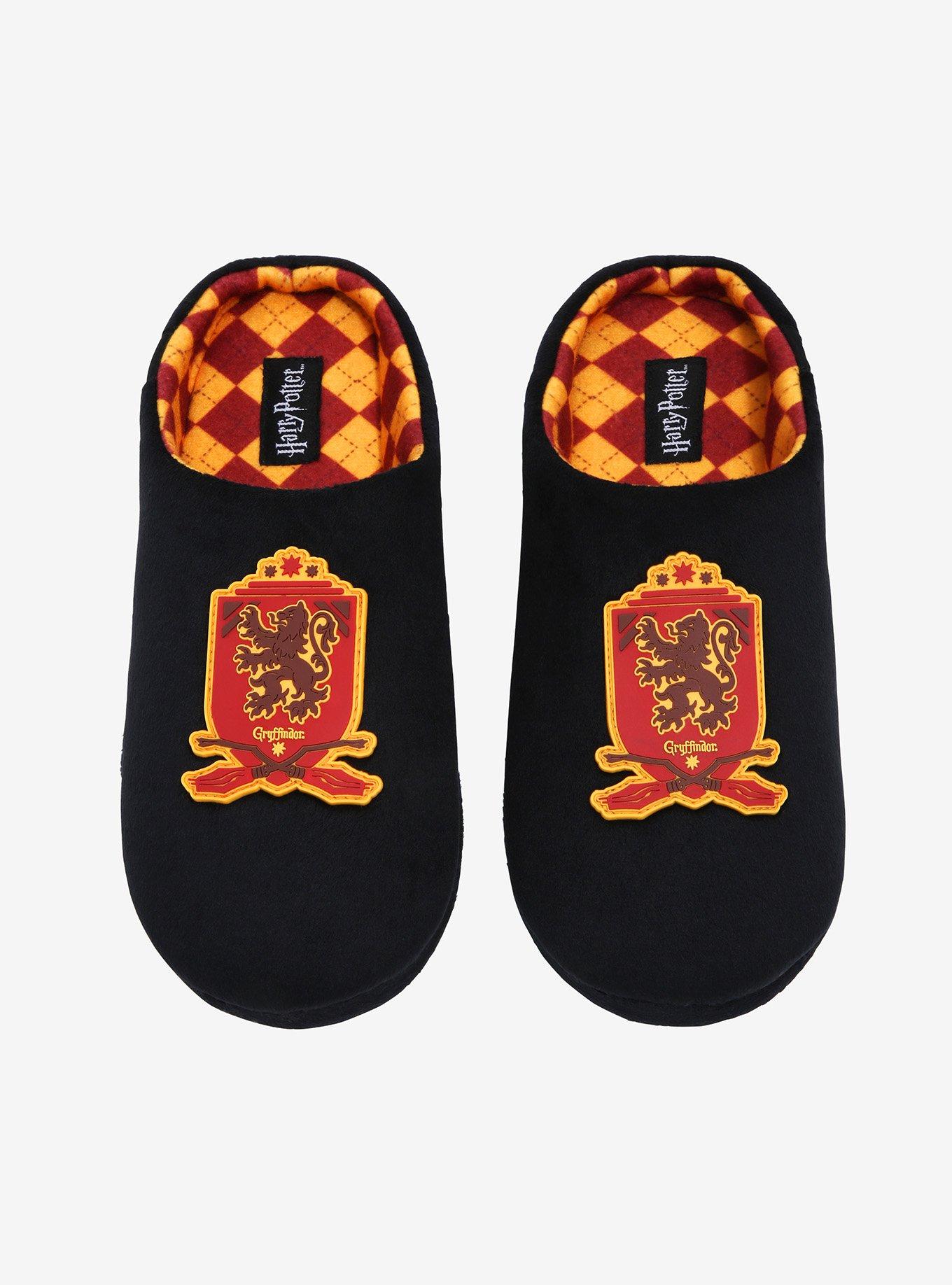 Harry Potter Gryffindor Lion Crest Slippers - BoxLunch Exclusive, BLACK, alternate